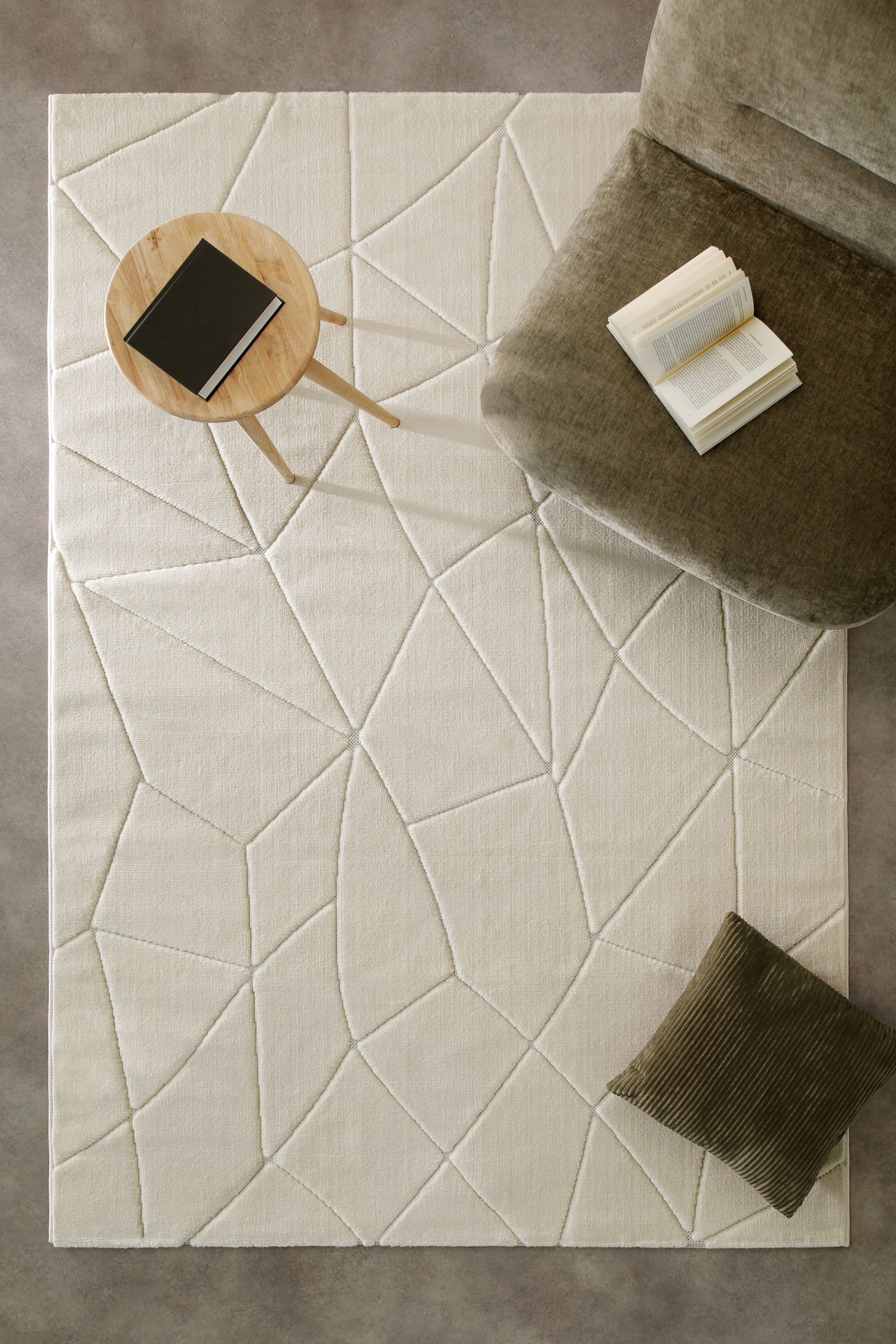 Wecon home Teppich »Unplugged, auch in quadratischer Form«, rechteckig, 10 mm Höhe, Kurzflor, Hoch Tief Struktur, gewebt, Wohnzimmer, Schlafzimmer, modern