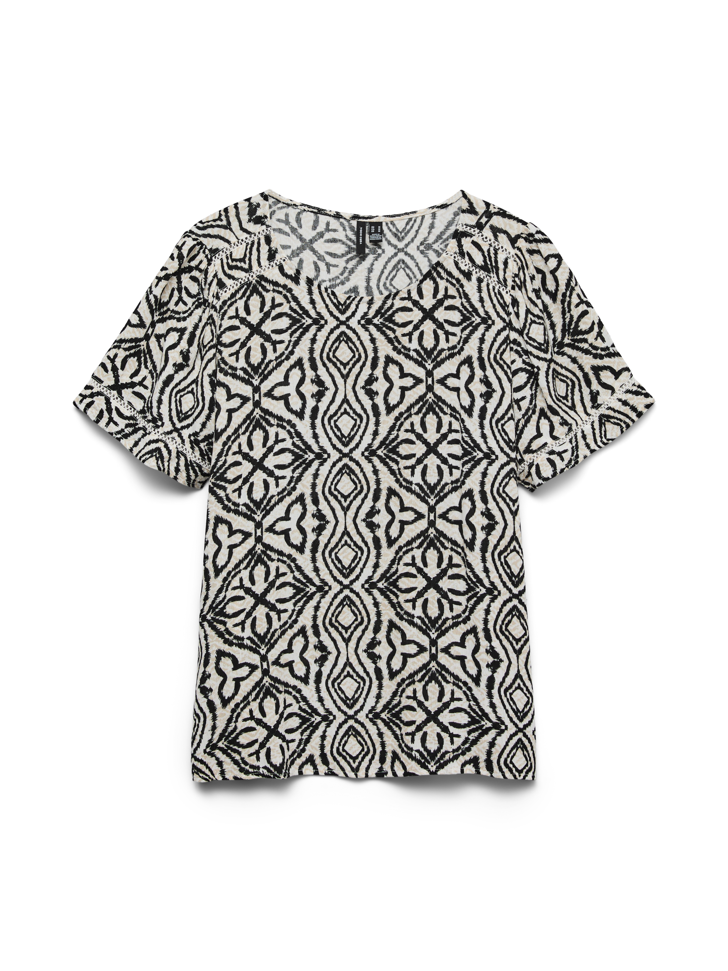Vero Moda Shirtbluse »VMMENNY LACE SS TOP WVN GA« Viskose, regular fit