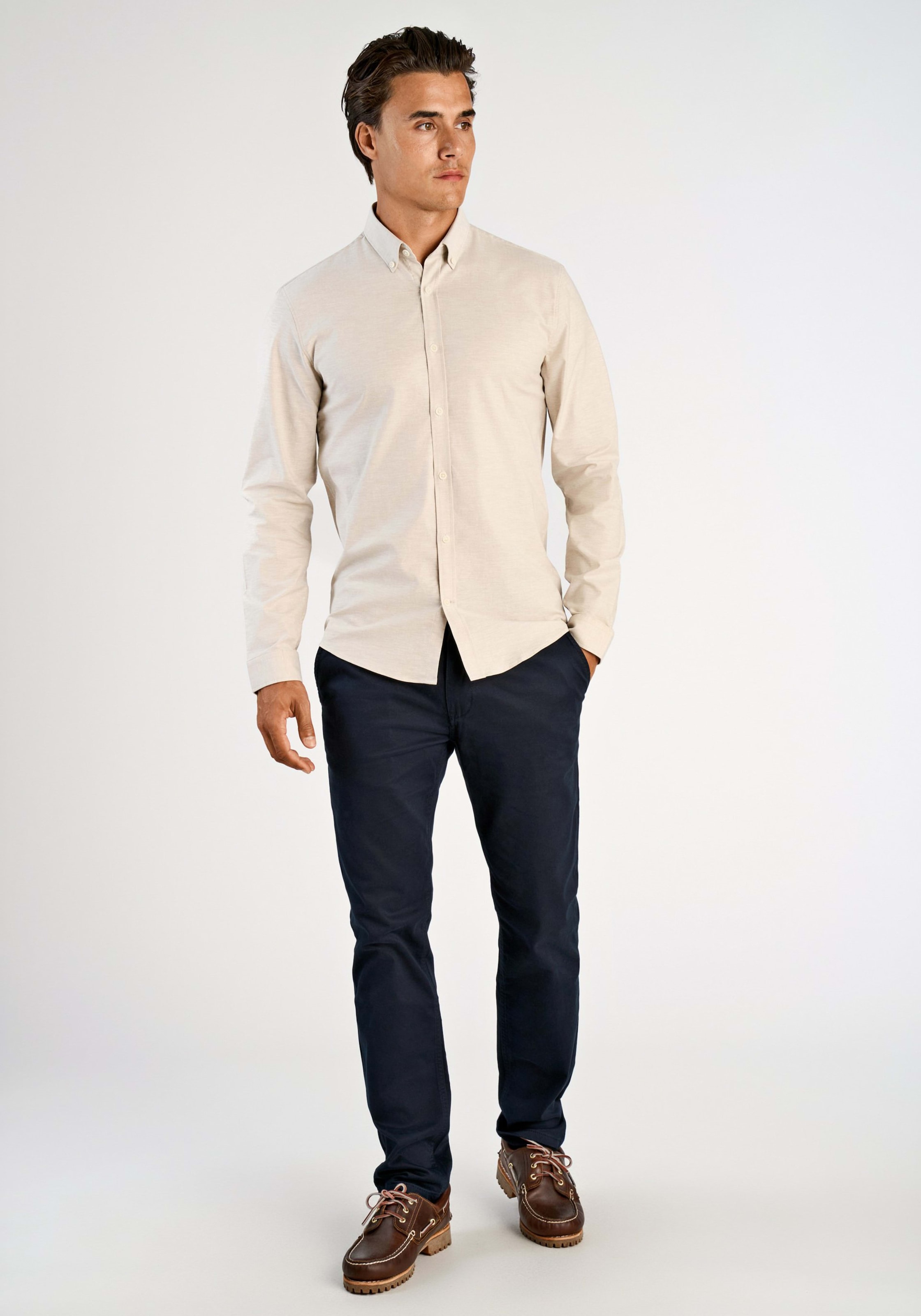LINDBERGH Langarmhemd mit Button-Down-Kragen