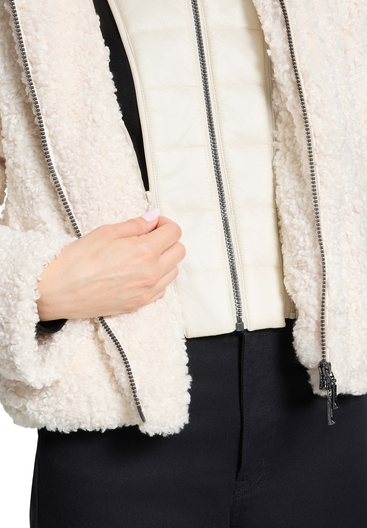 Amber & June Plüschjacke »Plüschjacke mit abnehmbarem Westenteil«