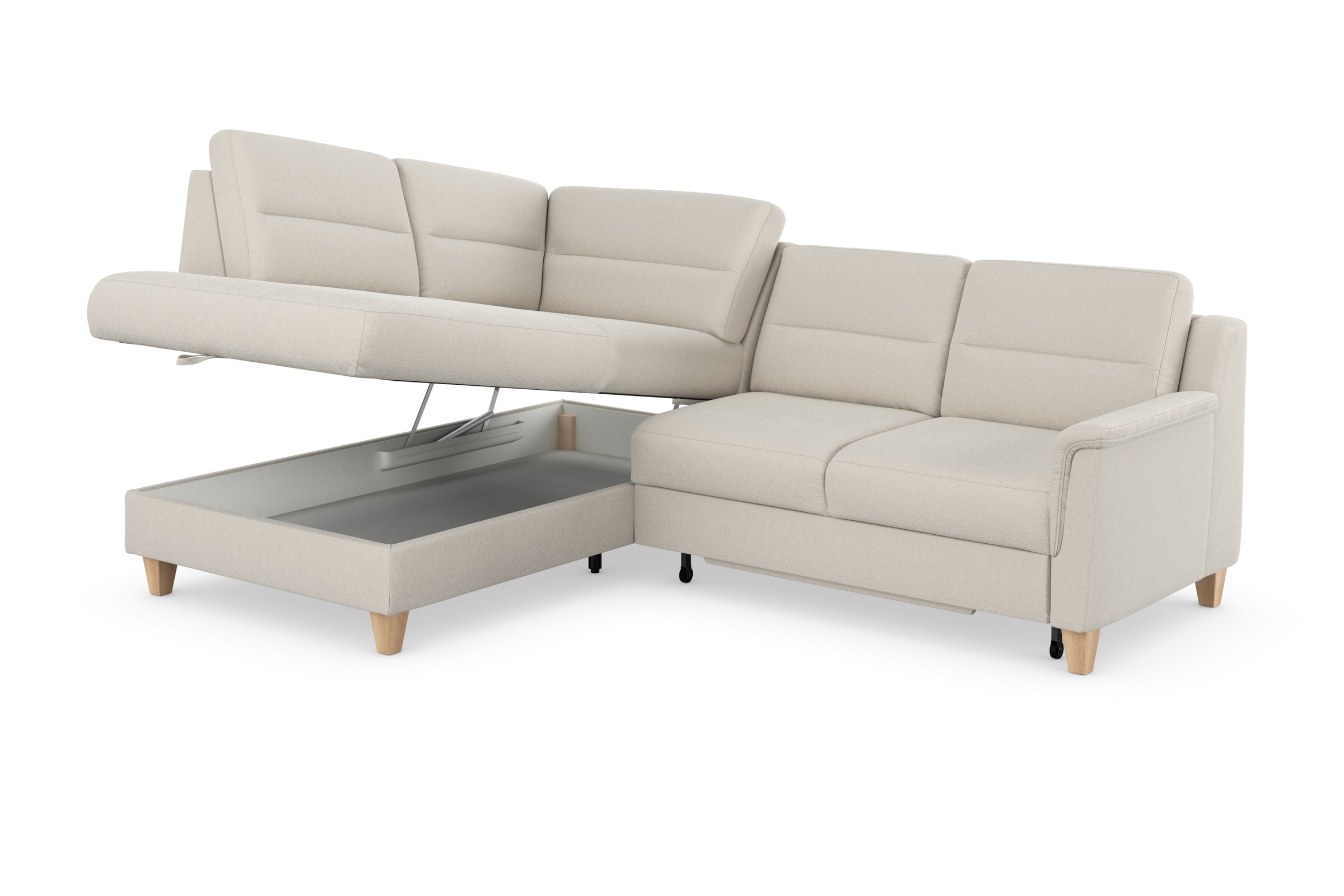 sit&more Ecksofa »Farö L-Form«, inklusive Federkern, wahlweise mit Bettfunktion und Bettkasten