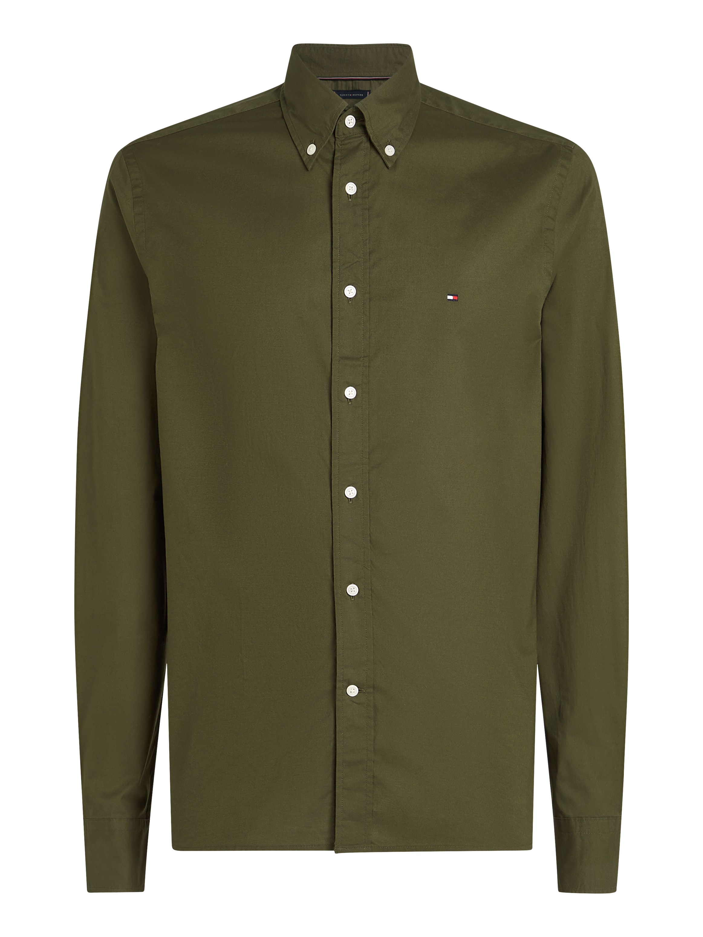 Tommy Hilfiger Businesshemd »FLEX POPLIN SOLID RF SHIRT 1«, mit Logostickerei