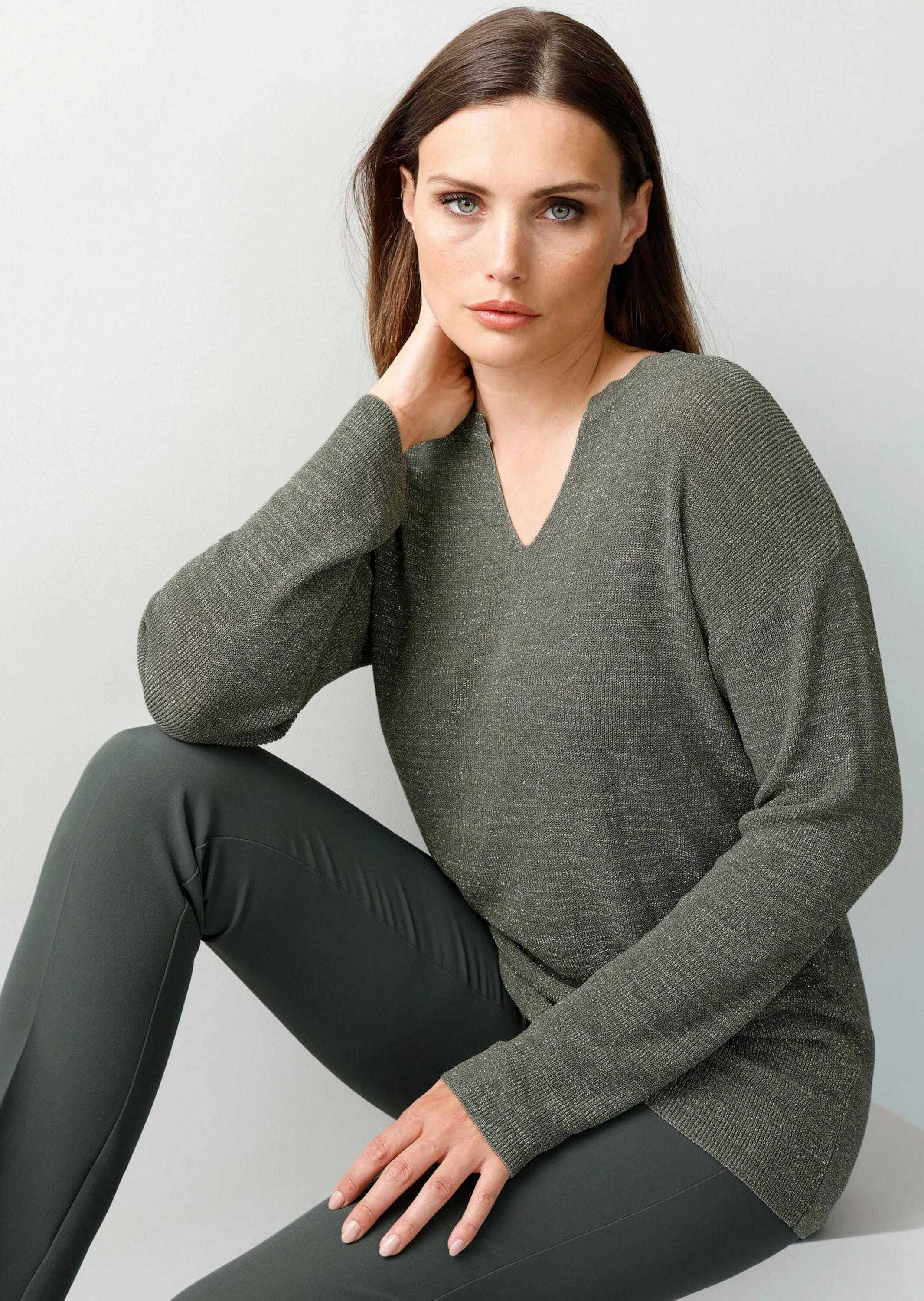 Alba Moda Longpullover »Pullover Pullover mit Effektgarn«