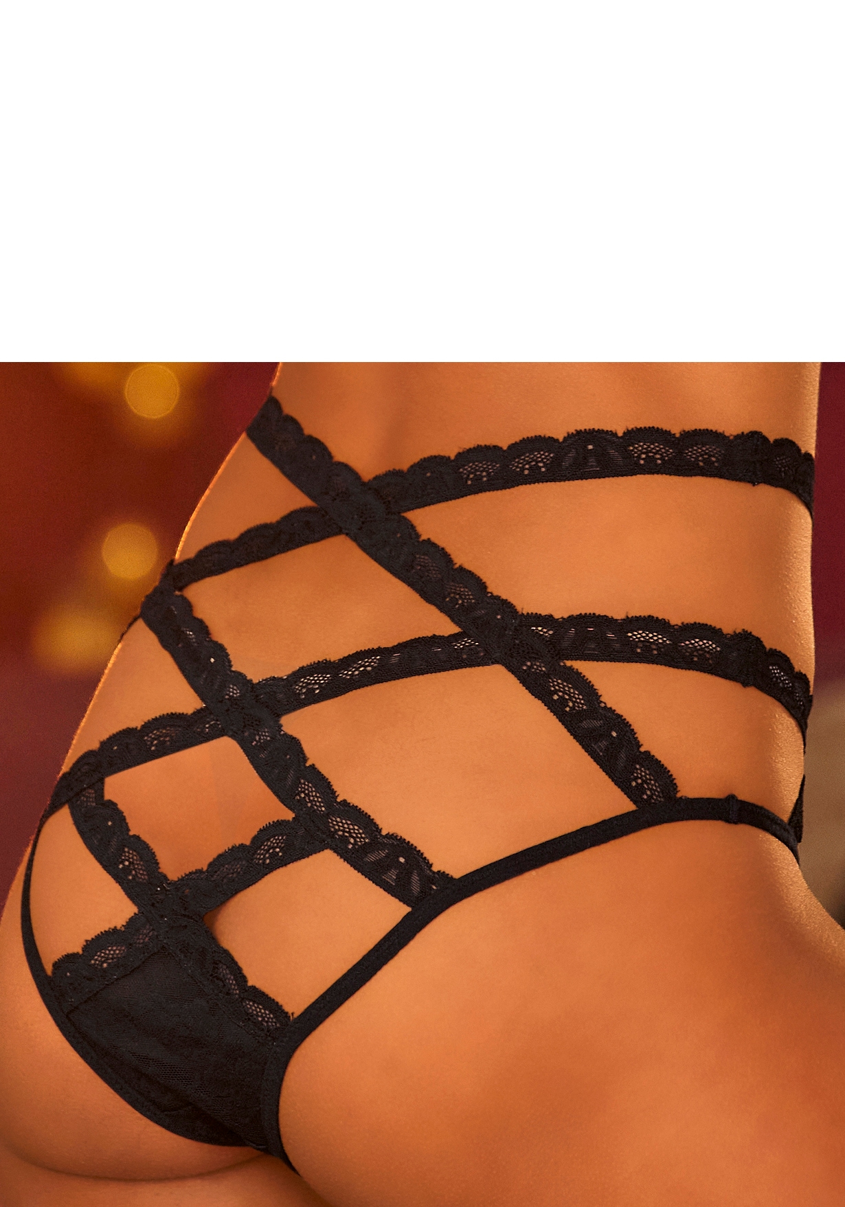 petite fleur gold Taillenslip, aus dezent transparenter Spitze in blumiger Optik