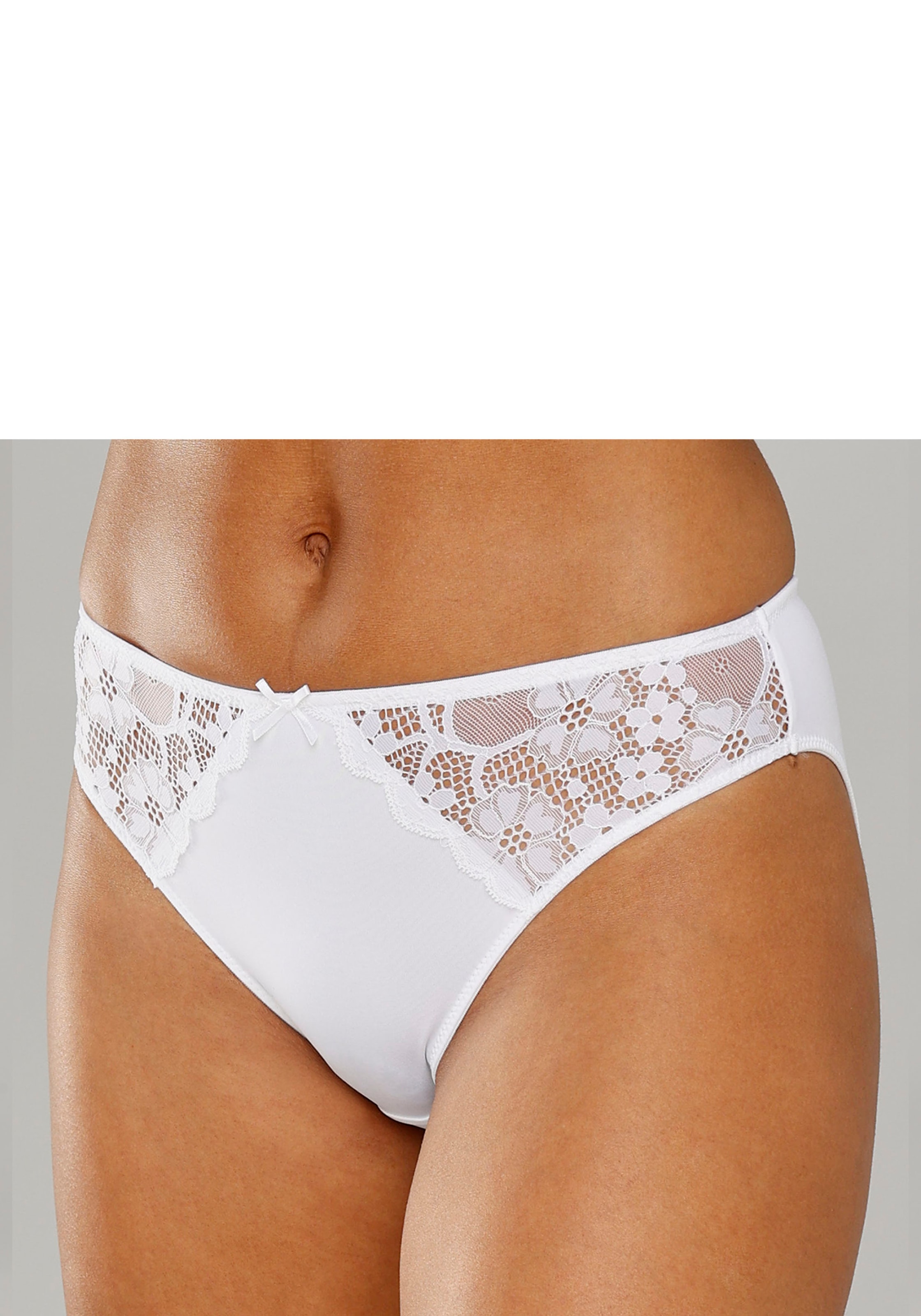 petite fleur Slip, (3 St.), mit leicht transparenter Jacquardspitze an den Seiten