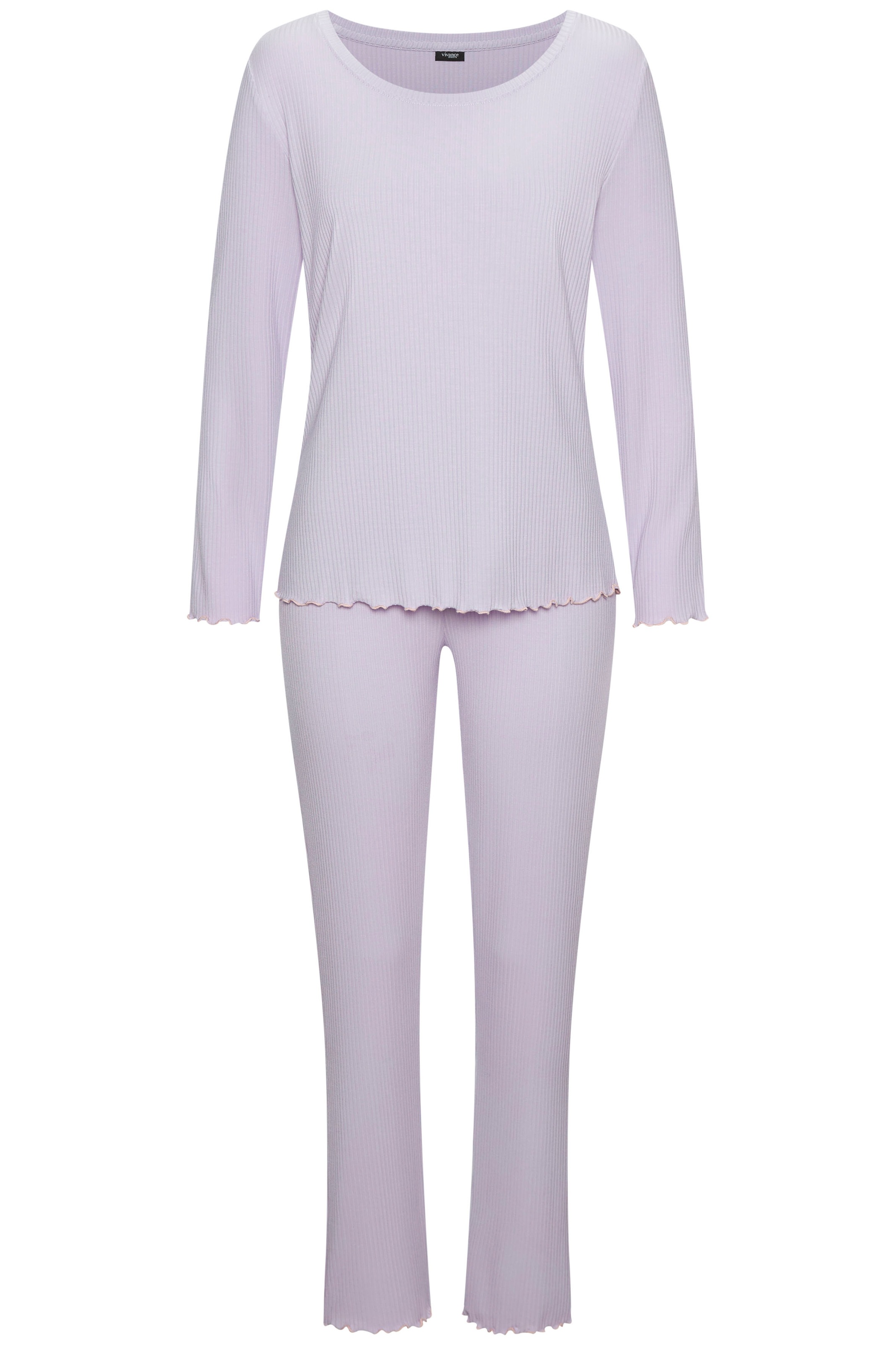 Vivance Dreams Pyjama, mit süßem Babylock-Saum