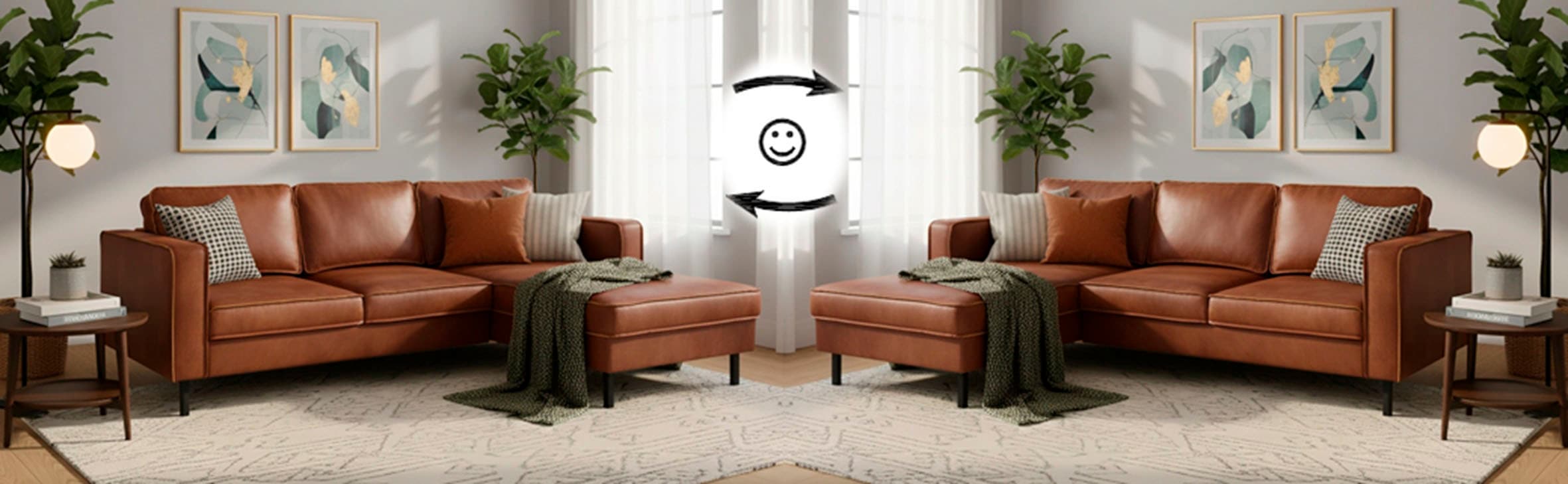 Home affaire Ecksofa »Watkins, wahlweise mit Schlaffunktion/Bettkasten, moderne offene Naht« Recamiere beidseitig montierbar, L-Form, Breite 232 cm