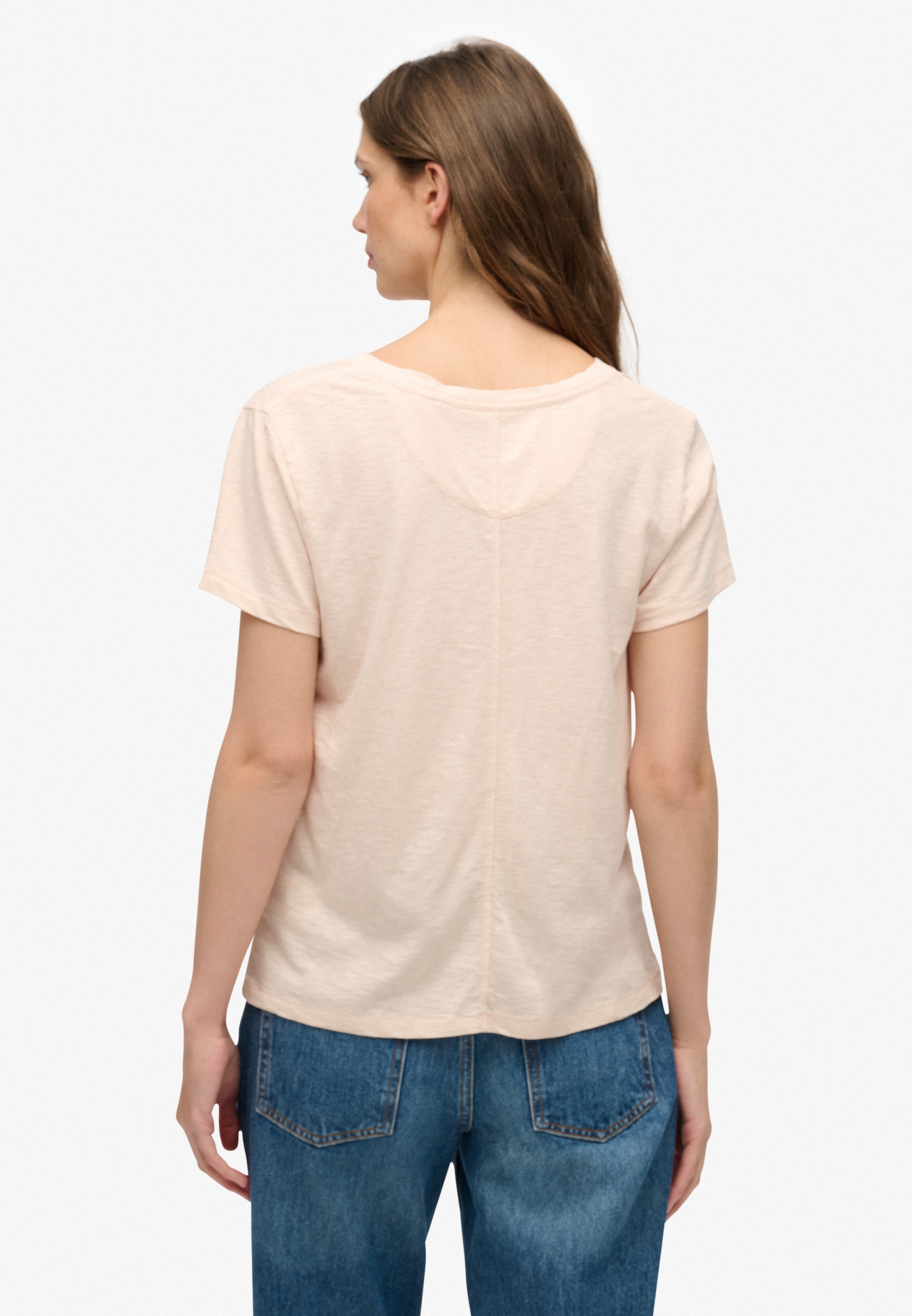 Superdry T-Shirt »STUDIOS SLUB EMB VEE TEE« Baumwollmischung, relaxed fit