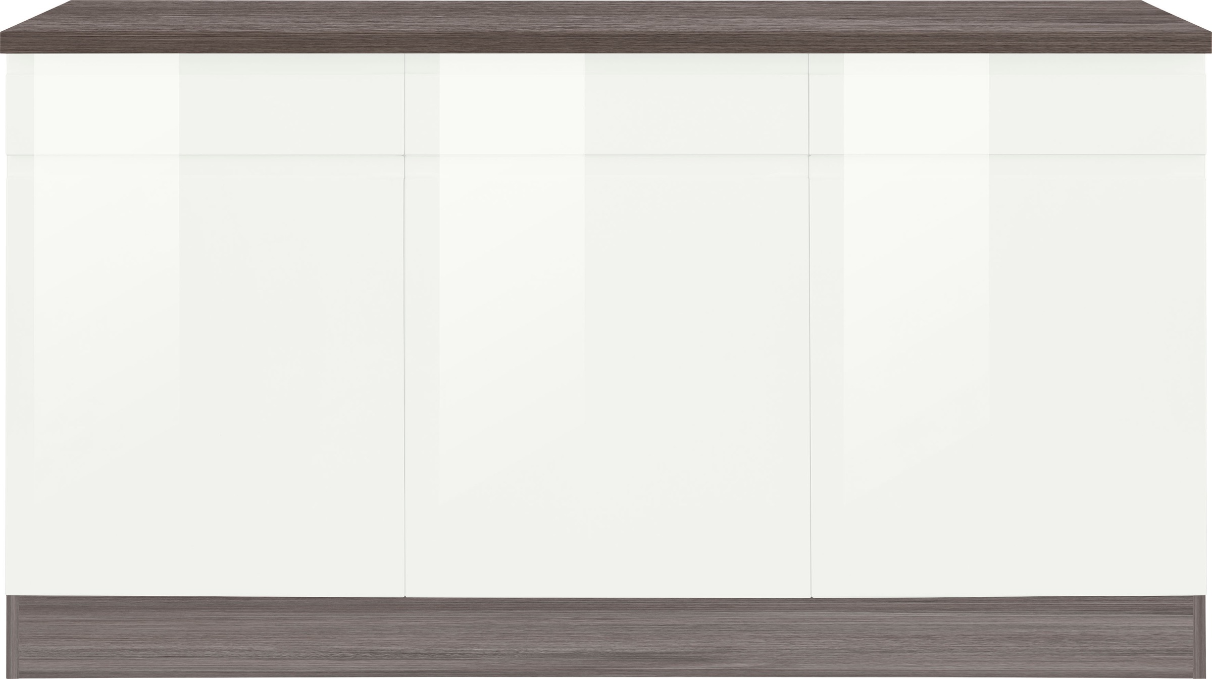 KOCHSTATION Unterschrank »KS-Virginia«, 85 cm hoch, 150 cm breit, 3 Schubladen, 3 Türen, griffloses Design
