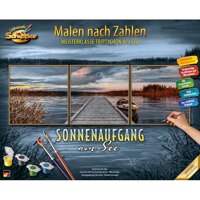 Schipper Malen nach Zahlen online OTTO »Meisterklasse See«, Sonnenaufgang in Germany am Triptychon | Made 