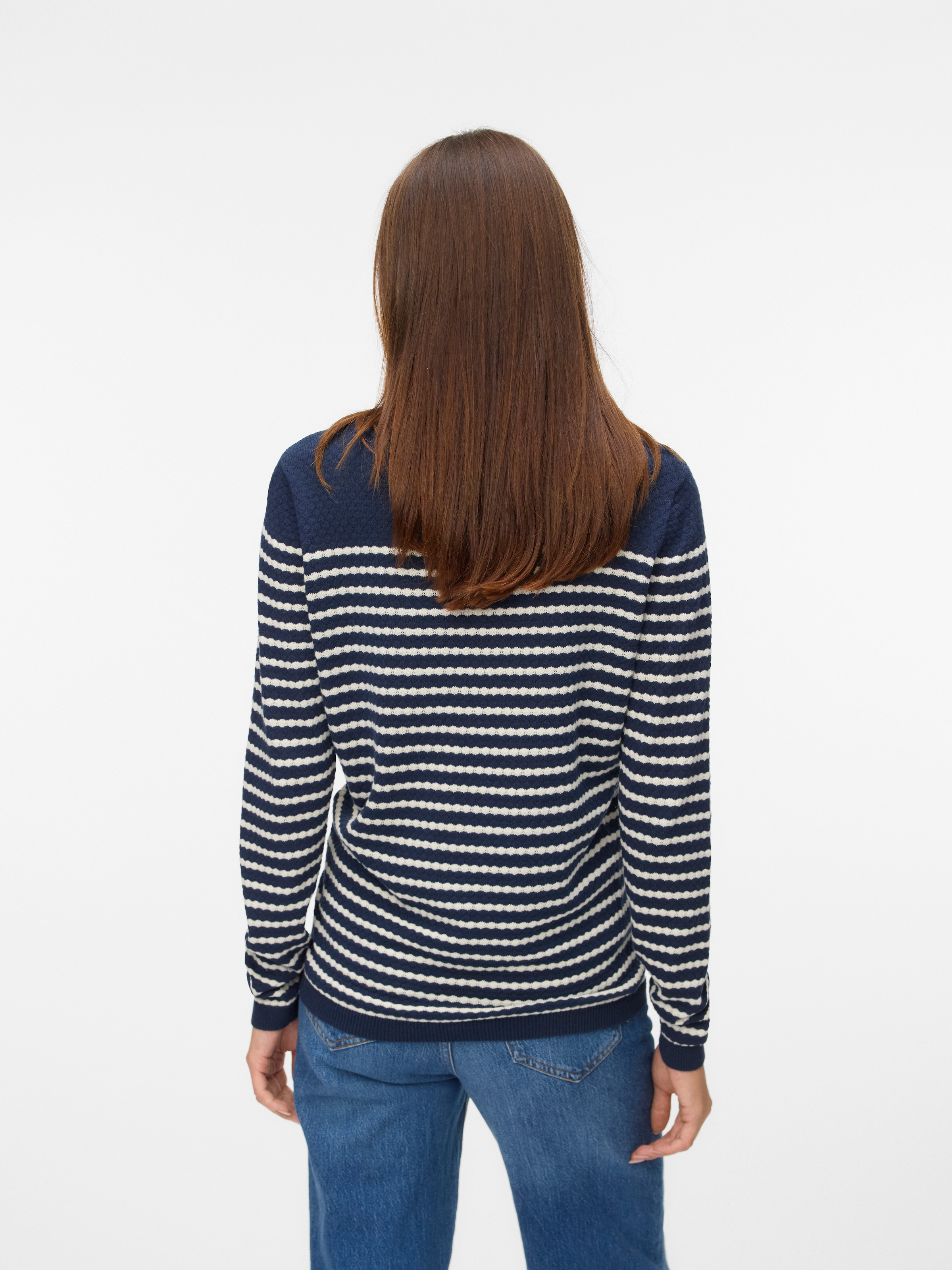 Vero Moda Rundhalspullover »VMCARE STRUCTURE LS O-NECK BLOU NOOS«, mit Strukturmuster