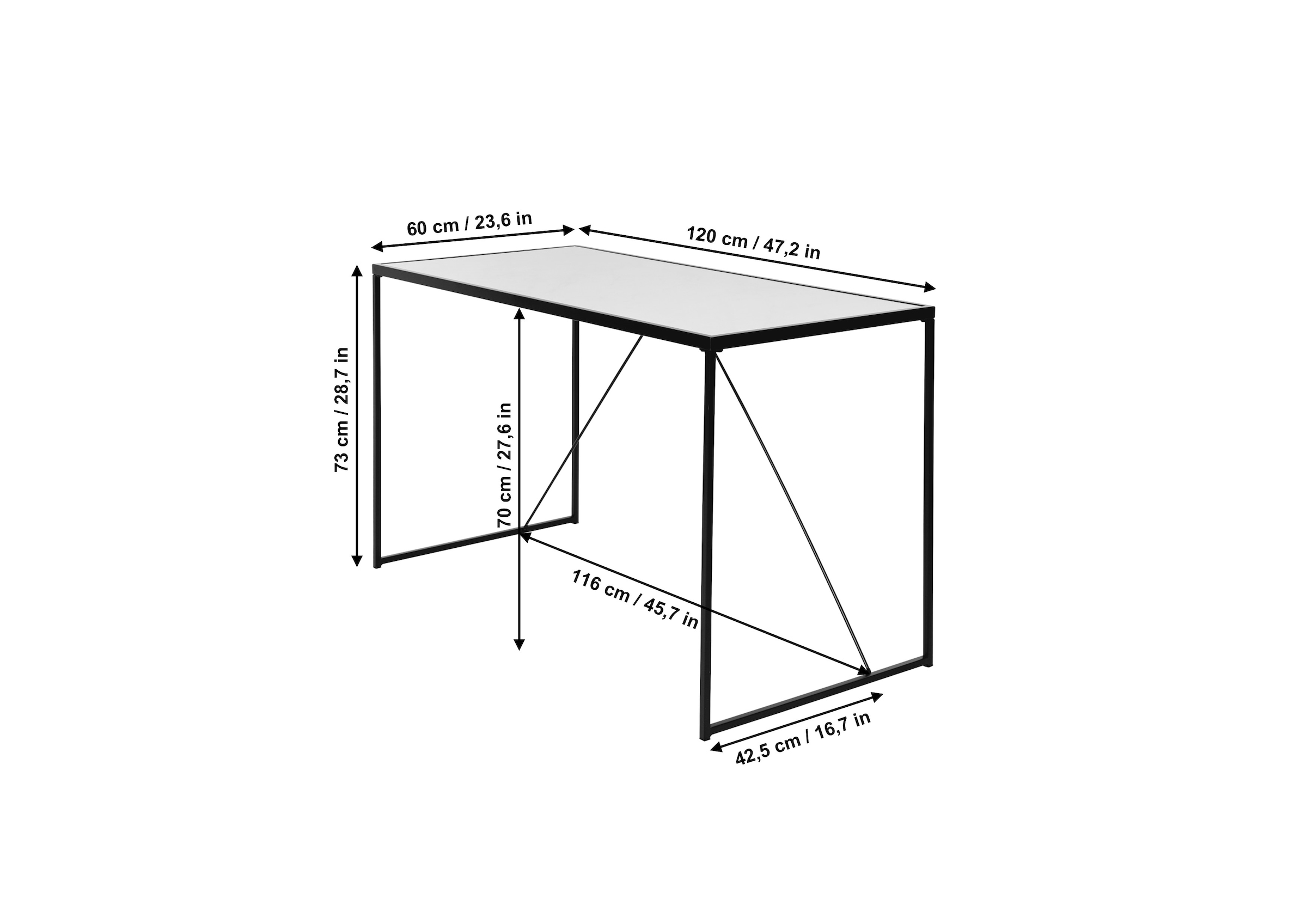 Jahnke Schreibtisch »GLAM DESK«, (1 St.), Sicherheitsglas