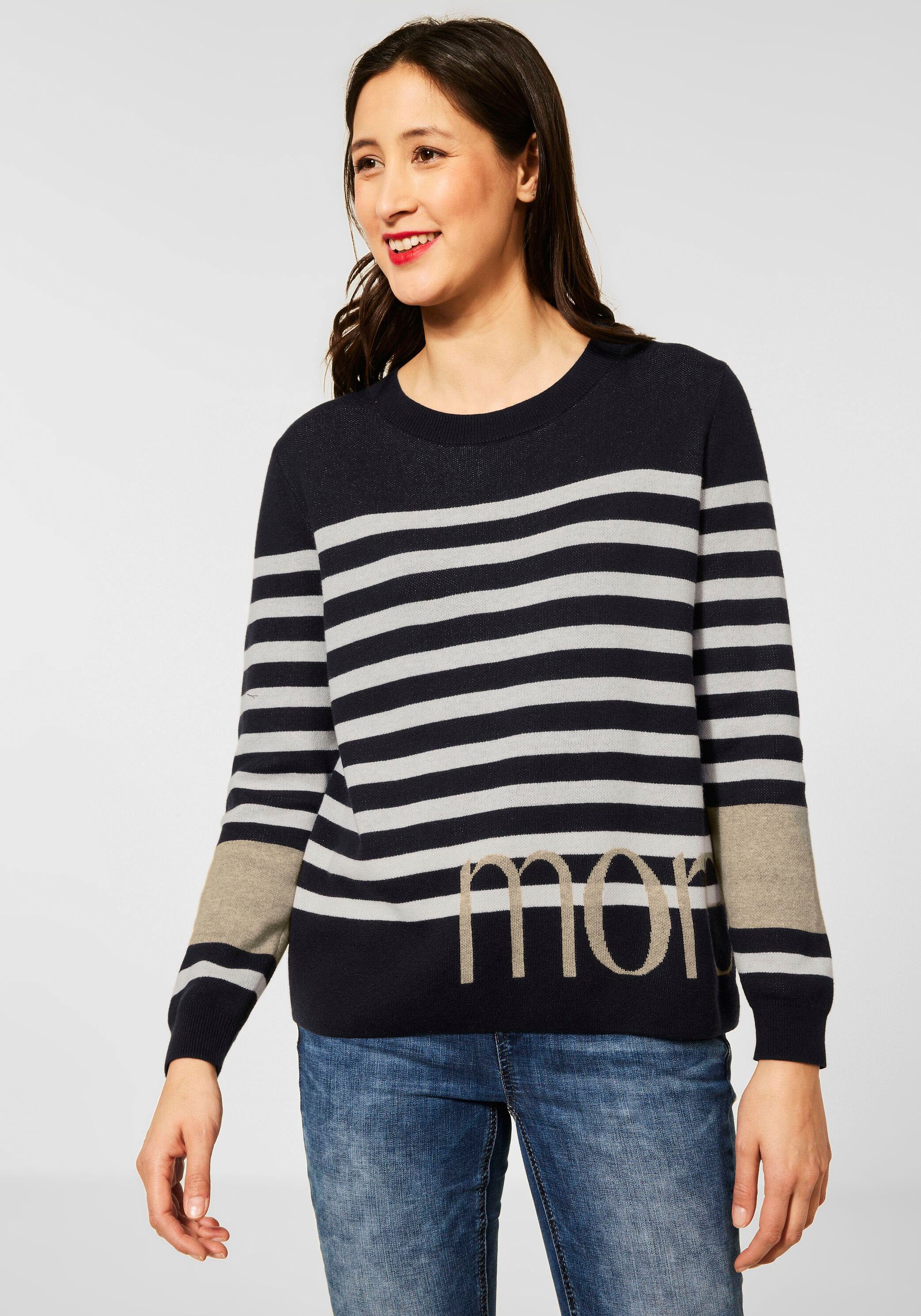 STREET ONE Jacquardpullover, mit Streifenprint