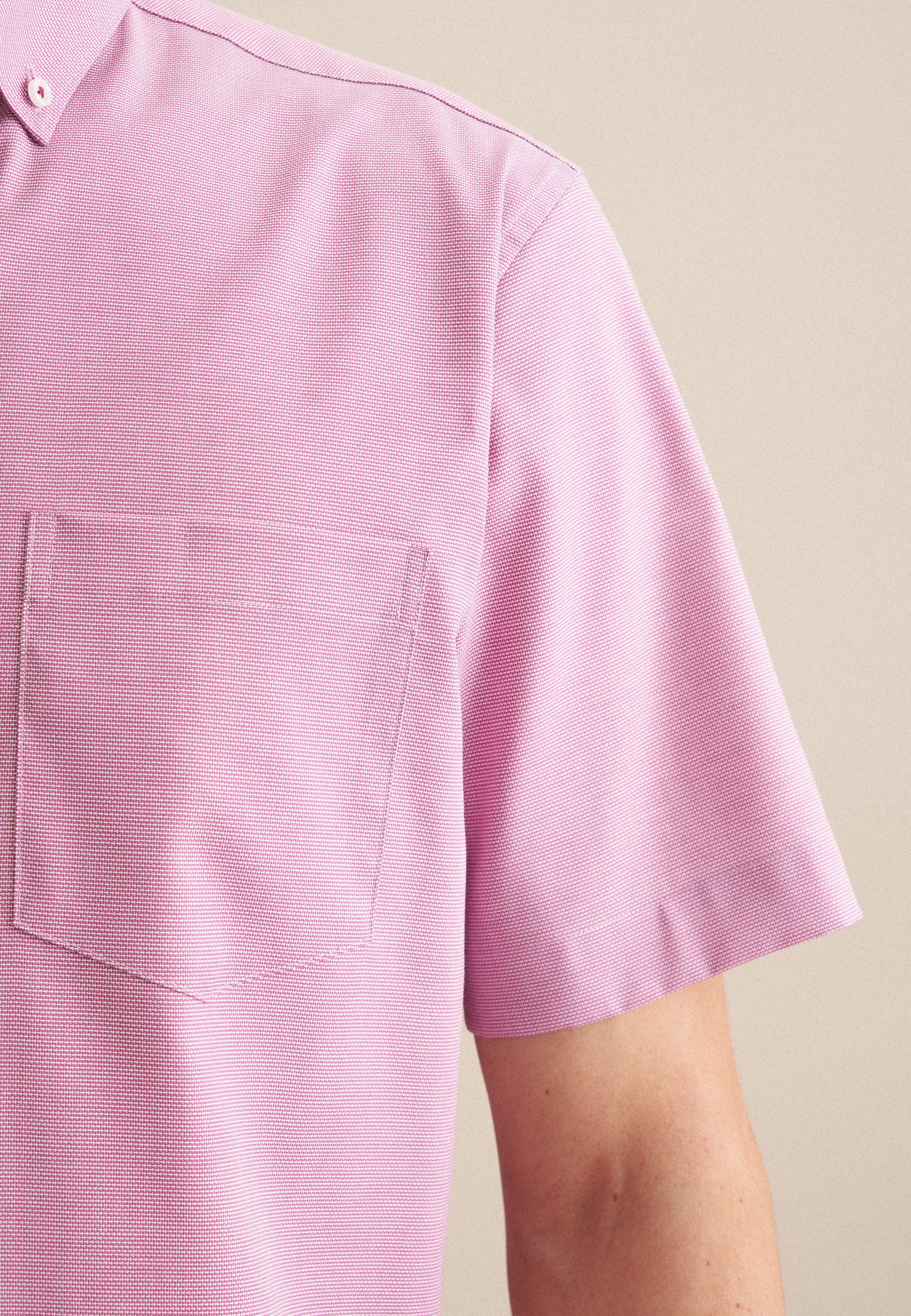 seidensticker Businesshemd »Regular«, Regular Kurzarm Button-Down-Kragen Struktur