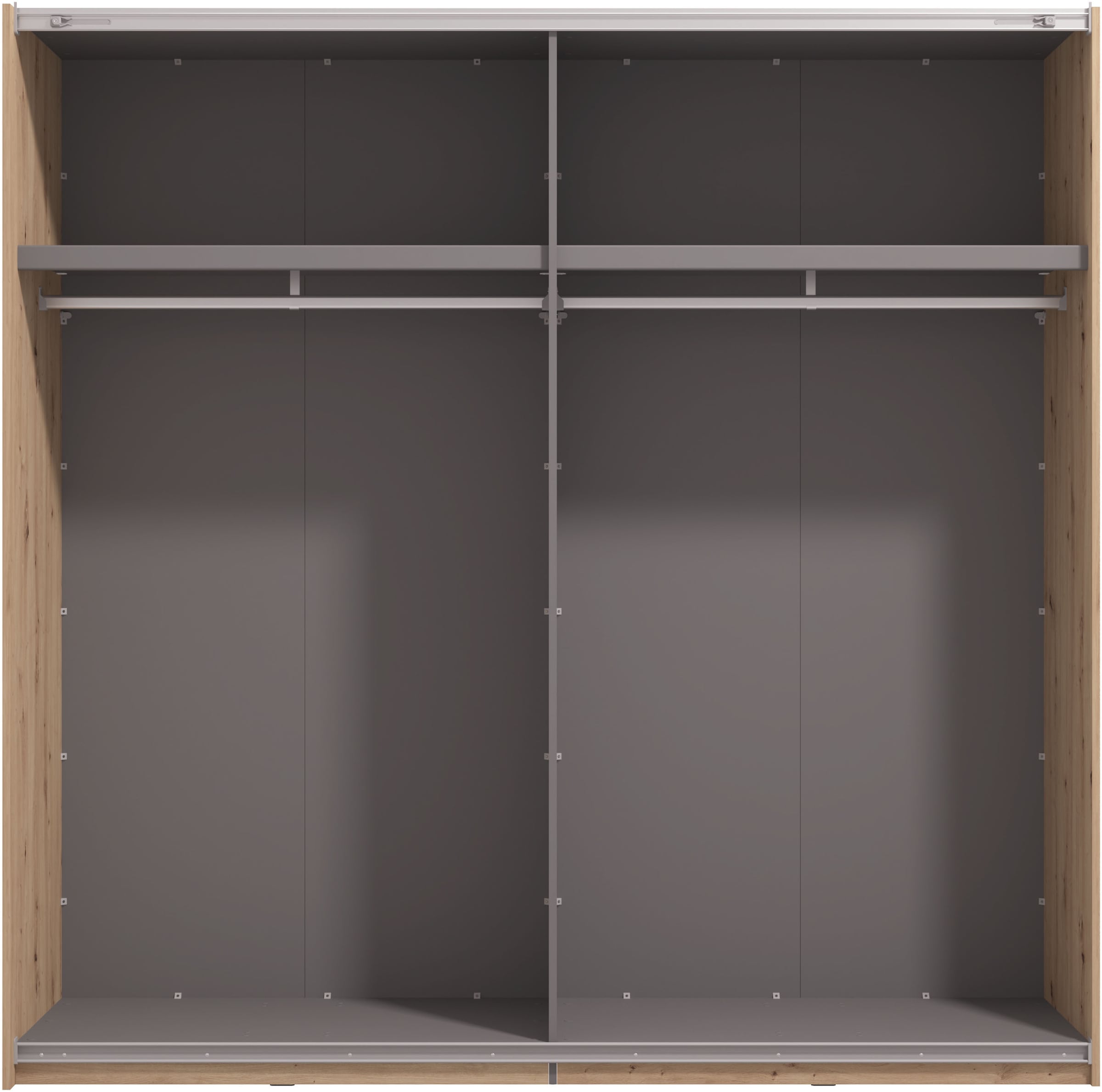 INOSIGN Schwebetürenschrank »Modena, Breite 245 cm, FSC-zertifiziert, Trendfarbe cashmere« Schlafzimmerschrank mit Spiegel, mit verschiedenen Innenausstattungen