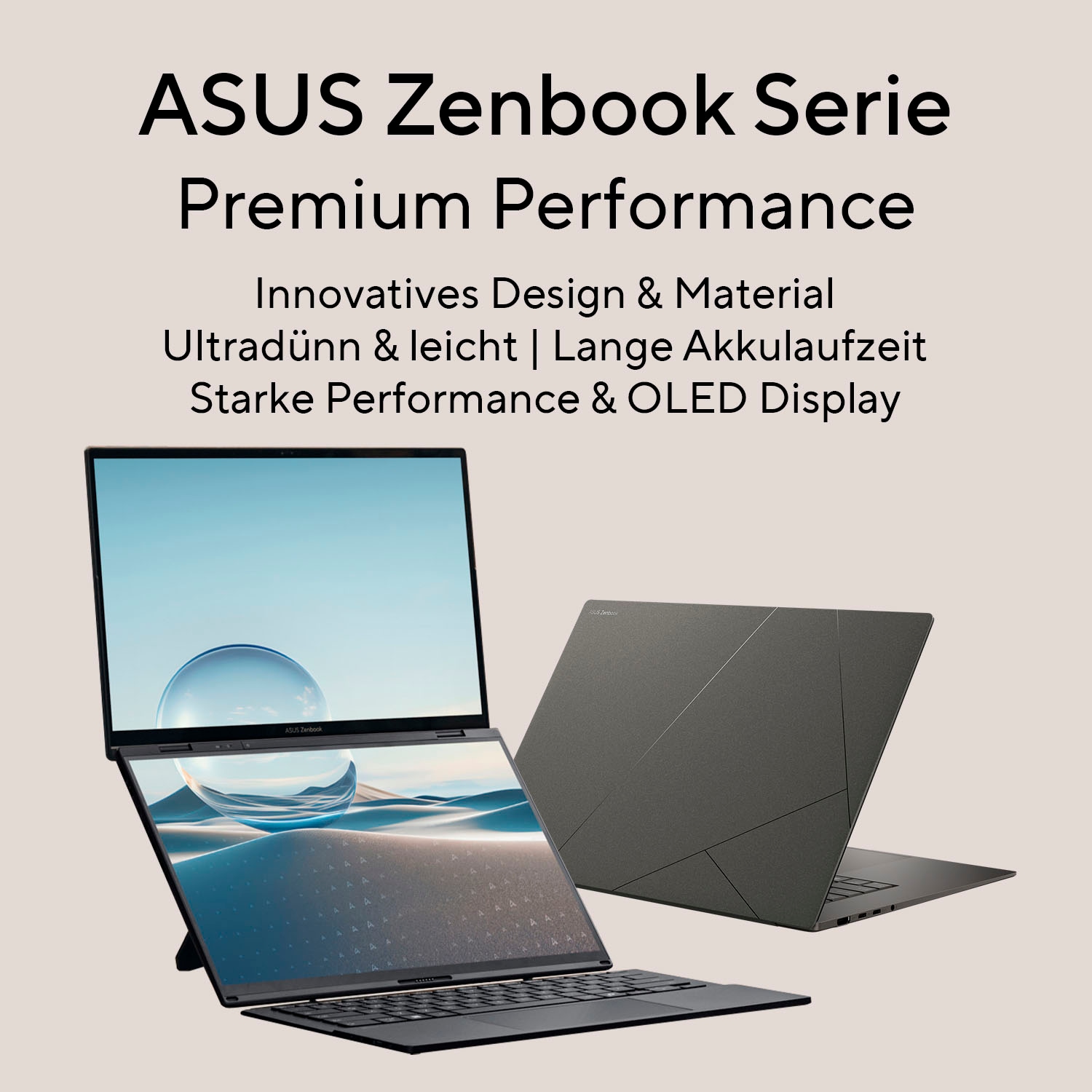 Asus Notebook »Zenbook A14 UX3407QA-QD290W«, 35,6 cm, / 14 Zoll, Qualcomm, X, Adreno, 512 GB SSD
