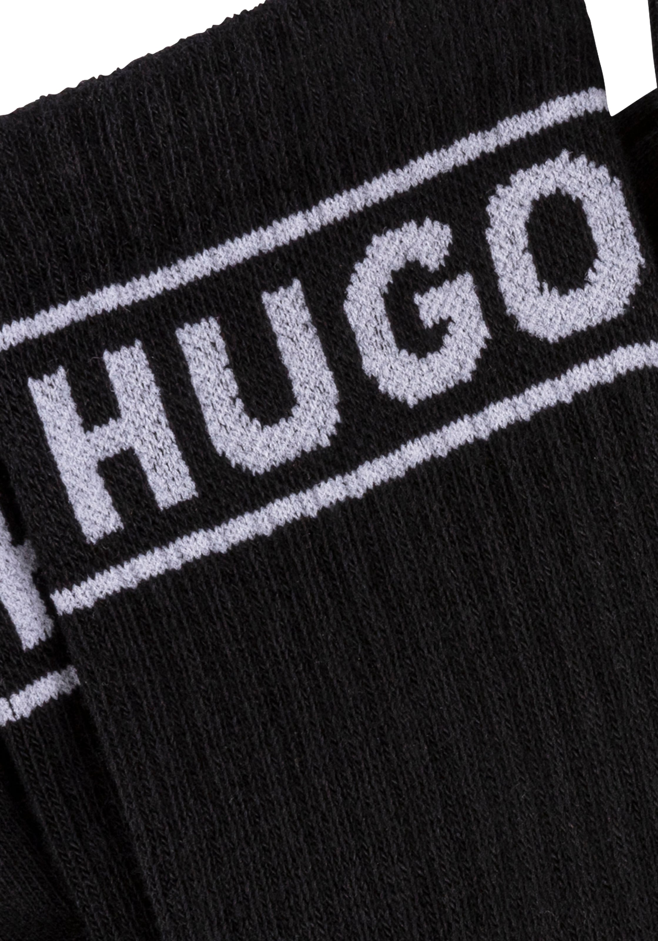HUGO Underwear Freizeitsocken »3P QSRIB SPORTY CC W«, (Packung, 3 Paar, 3er), mit kontrastfarbenem Logodetail