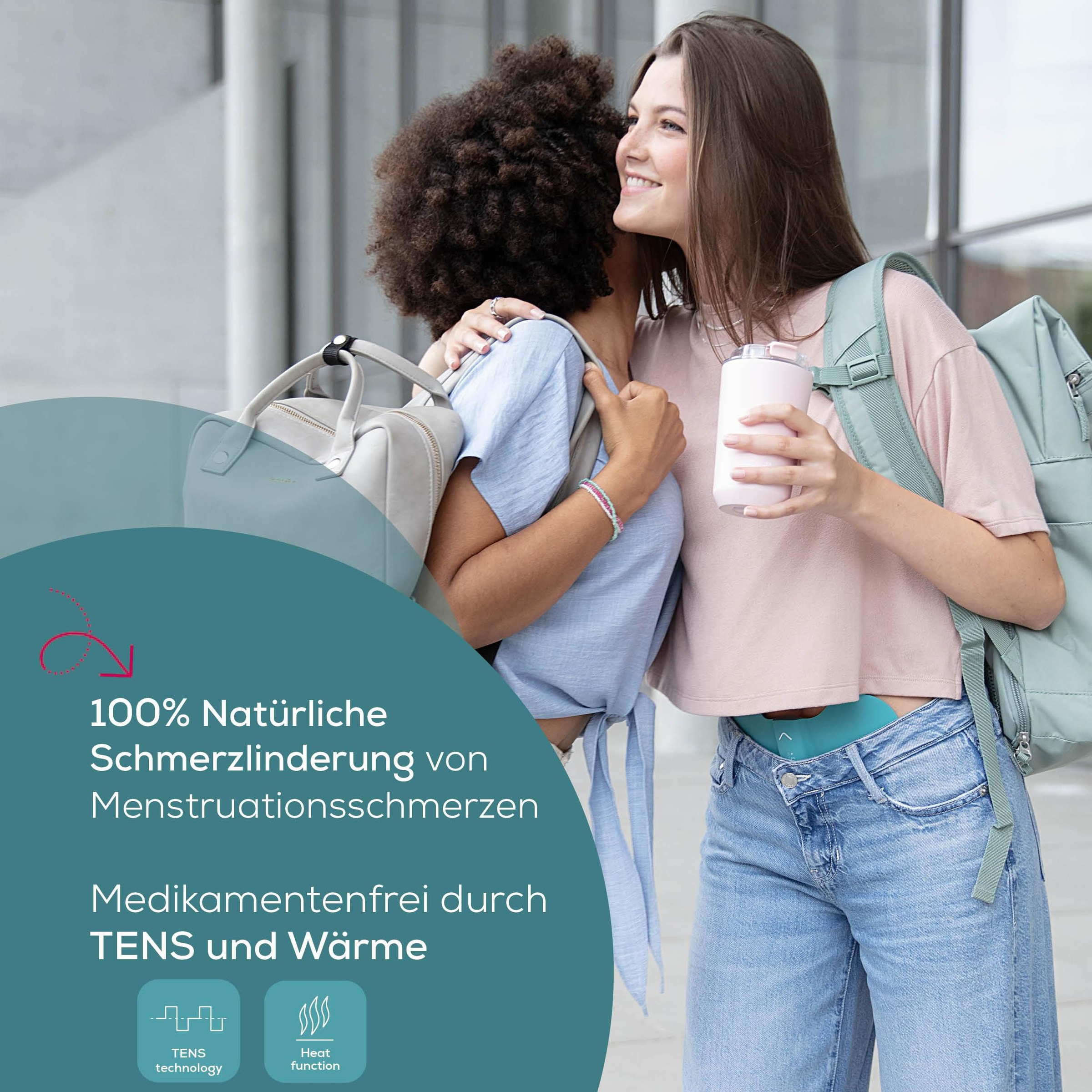 BEURER Menstruations-Pad »EM 55 Menstrual Relax+ mit Wärme und TENS-Funktion«, (Inkl. 4 selbsthaftenden Gel-Pads), Schmerzlinderung bei Menstruationsschmerzen und Endometriose