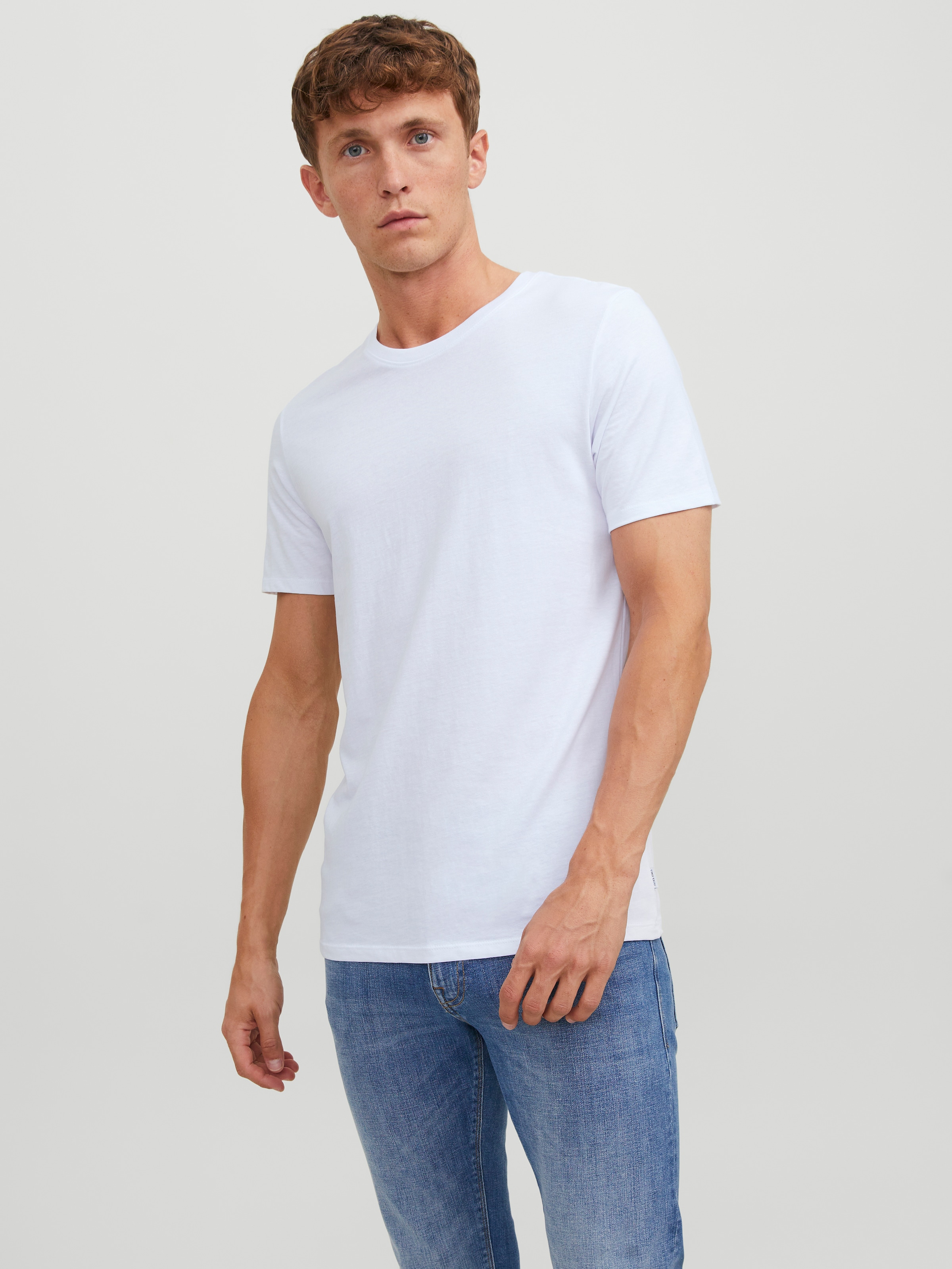 Jack & Jones T-Shirt »Crew-Neck« 2er-Pack,  unifarben, modisch, regular fit, Baumwolle, Rundhals