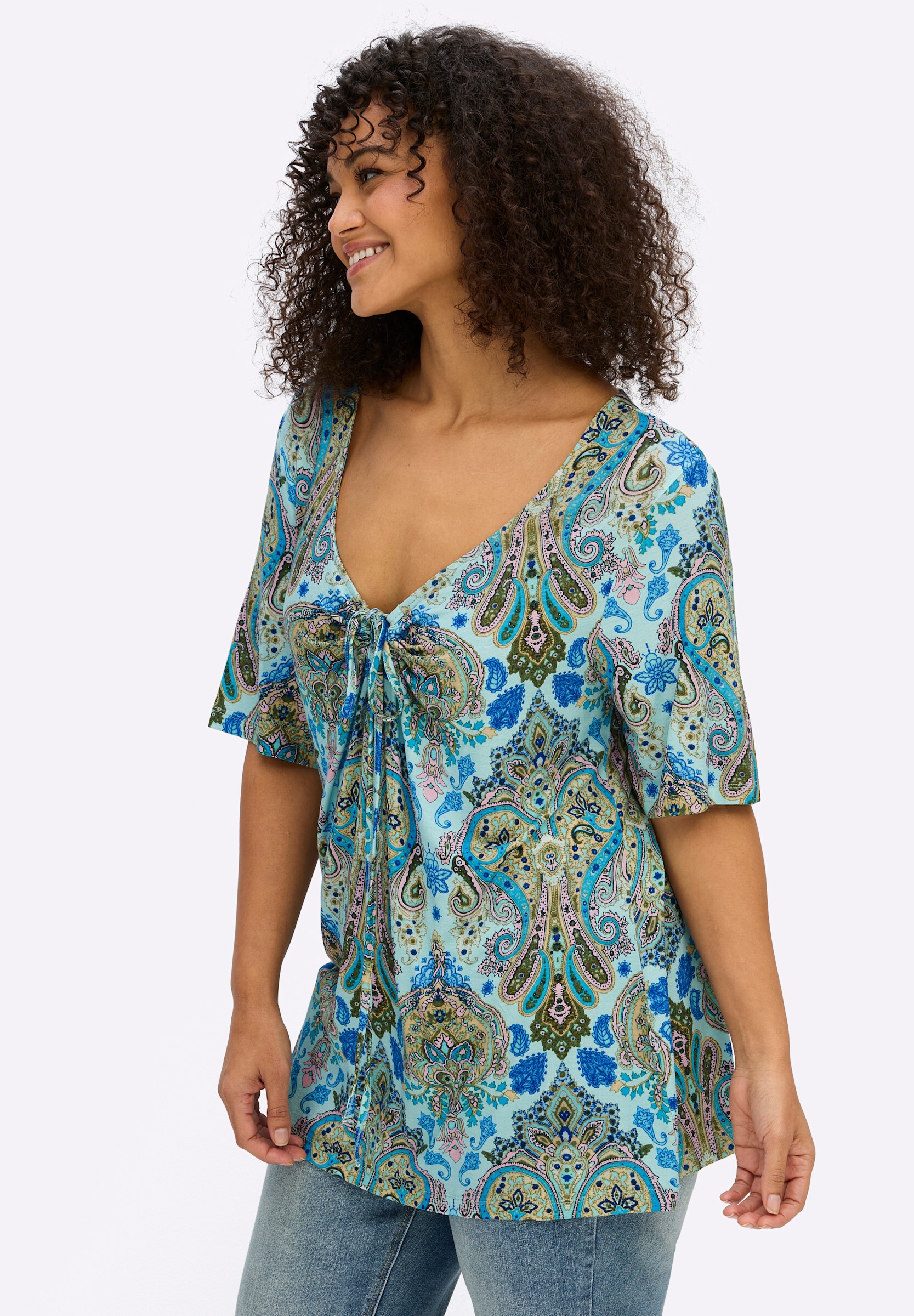 sheego by Joe Browns T-Shirt »T-Shirt Print-Shirt mit herzförmigem Ausschnitt«