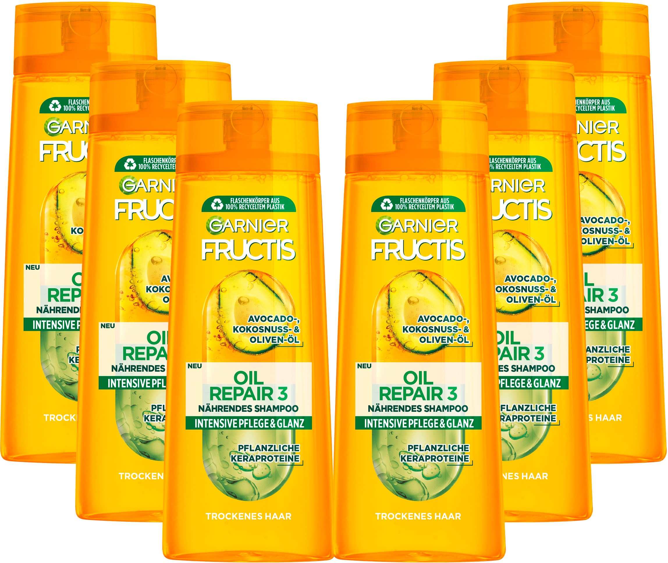 Haarshampoo »Garnier Fructis Oil Repair 3 Shampoo«, (Set, 6 tlg.)