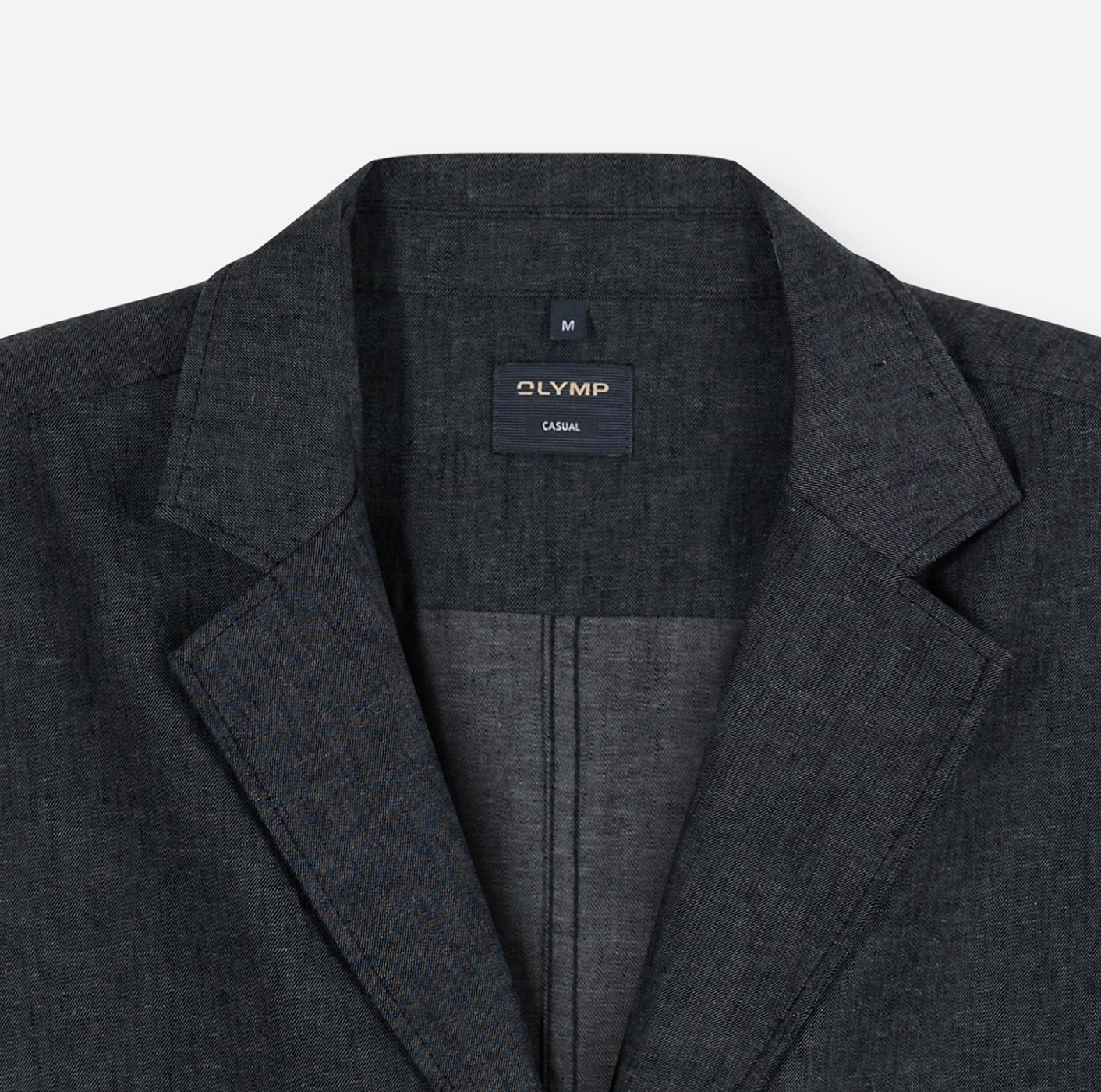 OLYMP Hemdjacke ohne Kapuze meliert und mit Leinen