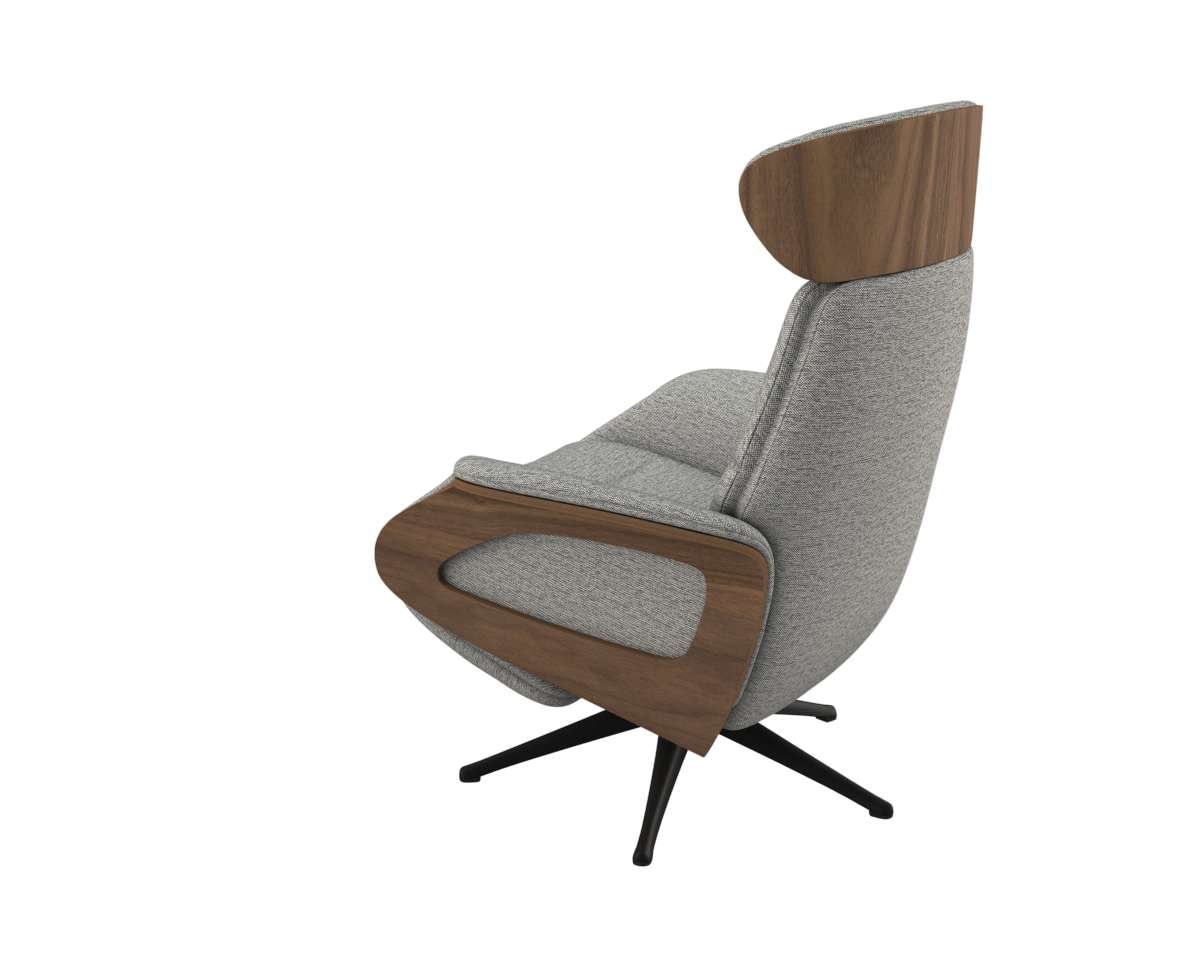 FLEXLUX Relaxsessel »Clement elektrischer Funktionsessel« Größe M, Rücken & Fußteil elektrisch, Akku, Arml. Walnuss, Fuß schwarz