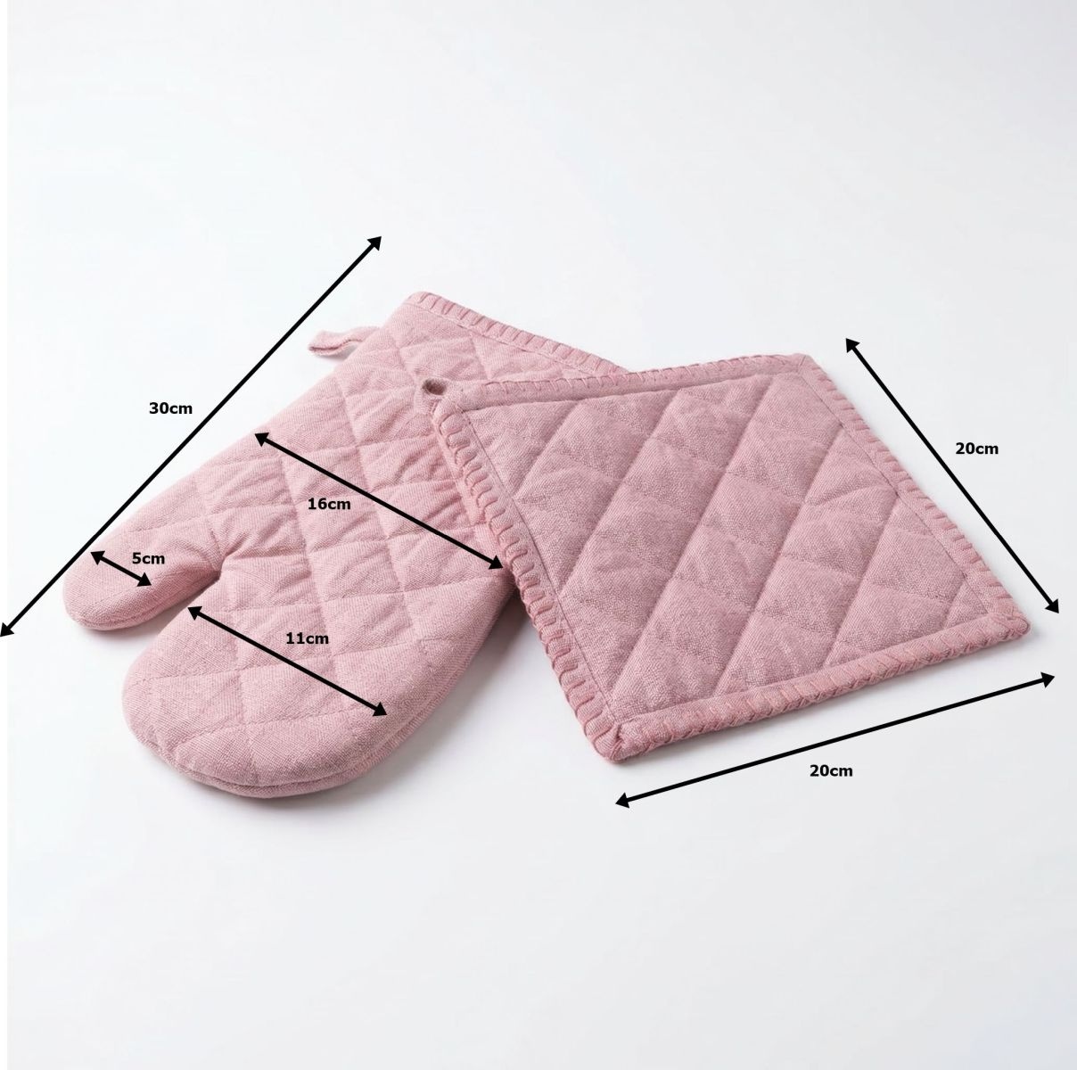 Home affaire Topfhandschuhe »Handschuh & Topflappen Set Rose«