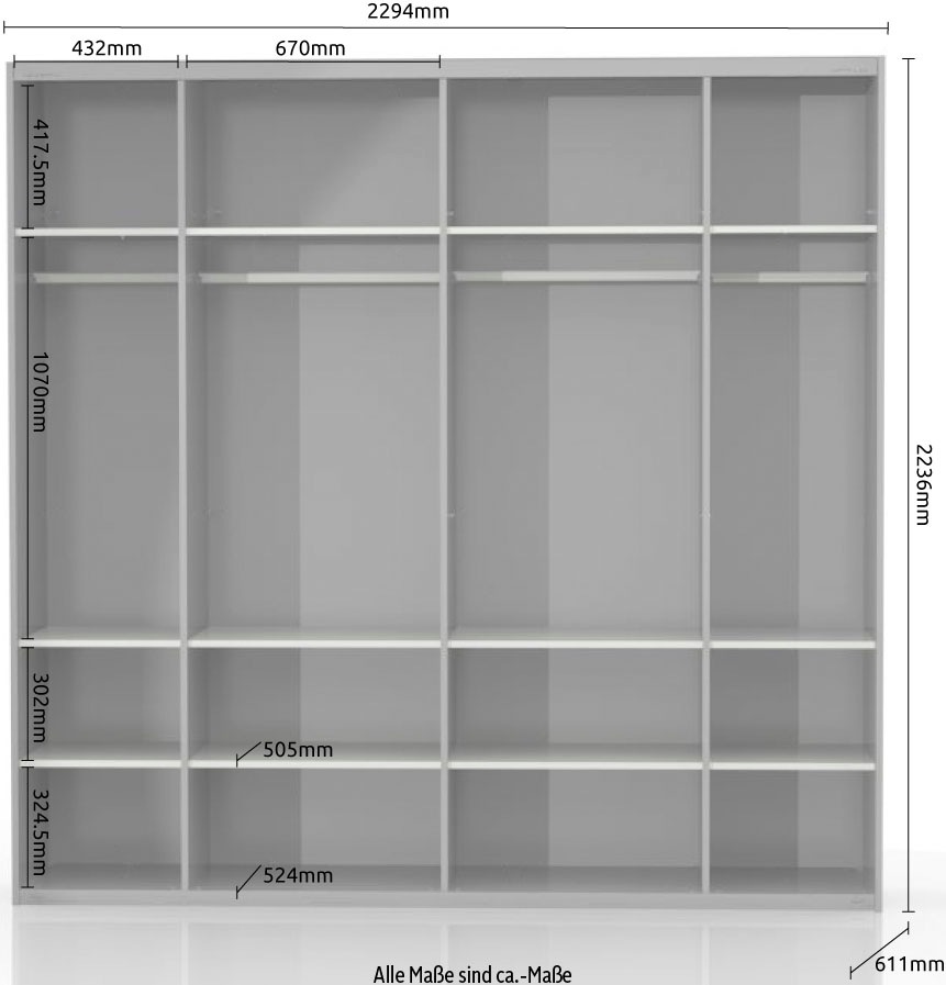 Places of Style Schwebetürenschrank »Onyx«, UV lackiert für langlebige Oberflächen, Soft-Close-Funktion