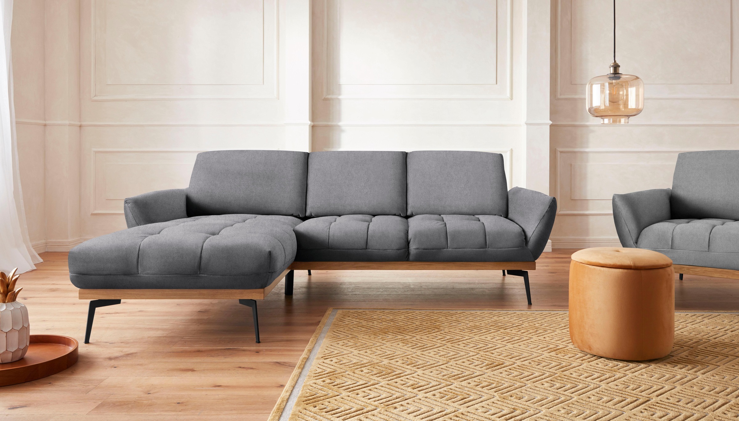 Guido Maria Kretschmer Home&Living Ecksofa »Palíc, inkl. Rückenverstellung, bequem, elegant, Breite 245cm, L-Form«