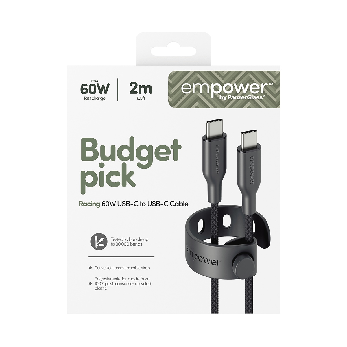 empower USB-Kabel »Racing 60W USB-C zu USB-C Kabel USB 2.0 2 m« USB-C 200 cm