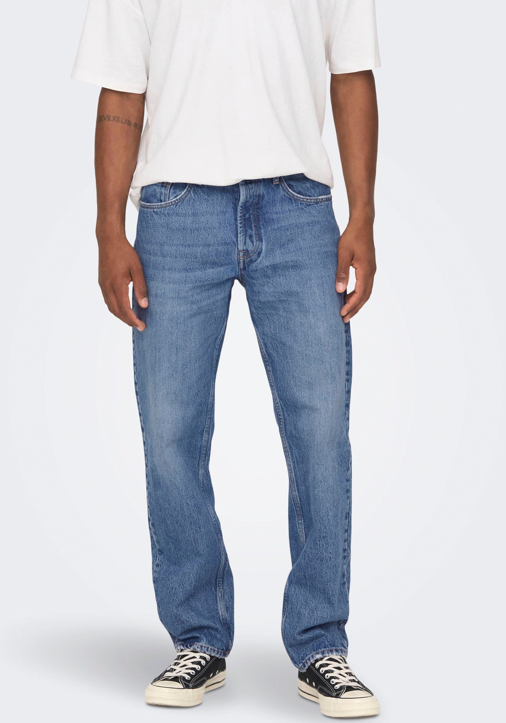 Regular-fit-Jeans »ONSEDGE STRAIGHT BROMO 0017 DOT DNM NOOS«