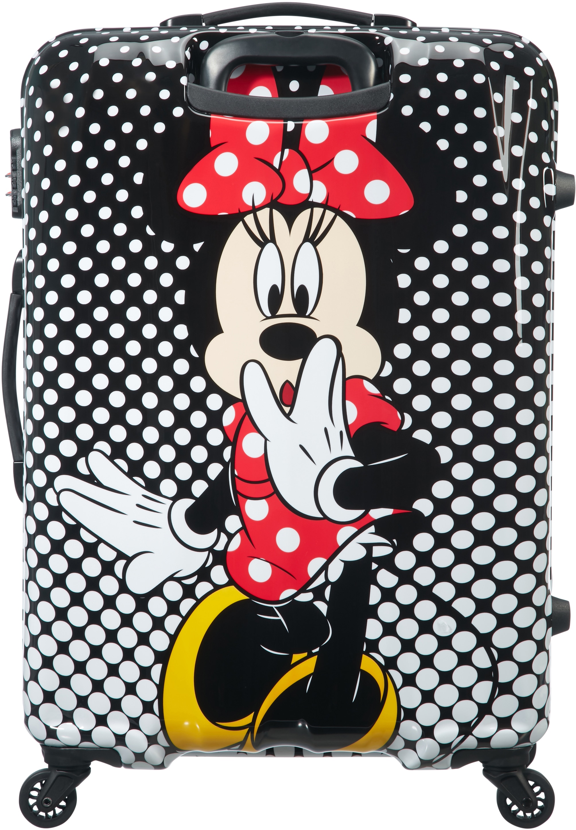 American Tourister® Hartschalen-Trolley »Disney Legends, Minnie Mouse Polka Dots, 75 cm«, 4 Rollen, Kinder Reisegepäck Koffer groß TSA-Zahlenschloss