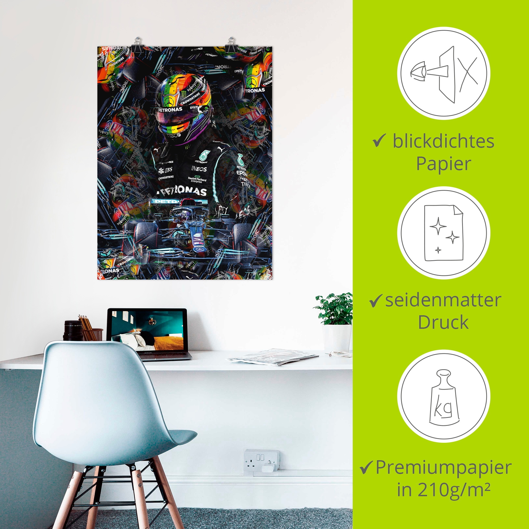 Artland Wandbild »Sir Lewis Hamilton Motorsportlegende«, Bilder von Männern, (1 St.), als Alubild, Outdoorbild, Leinwandbild, Poster in verschied. Größen