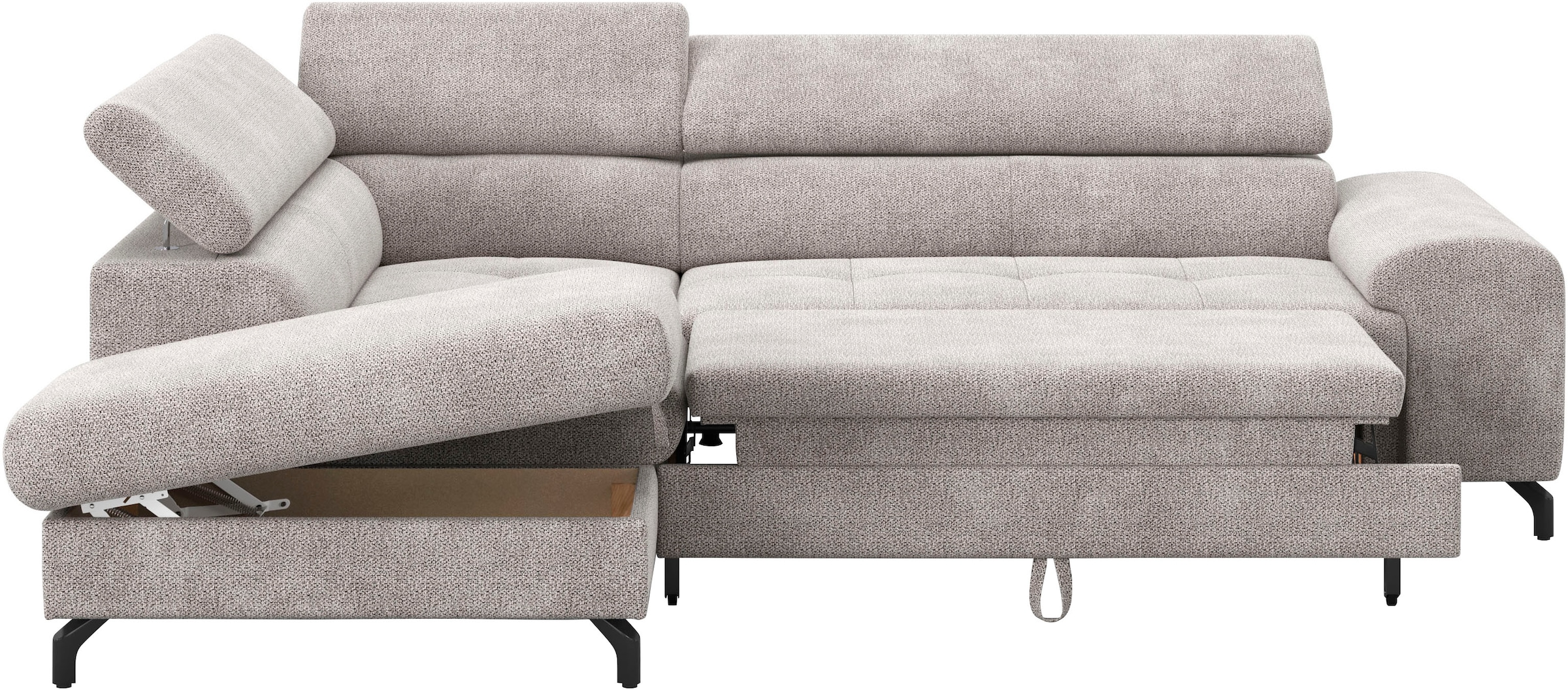COTTA Ecksofa »Aura L-Form«, mit Schlaffunktion, Bettkasten und Kopfteilverstellung
