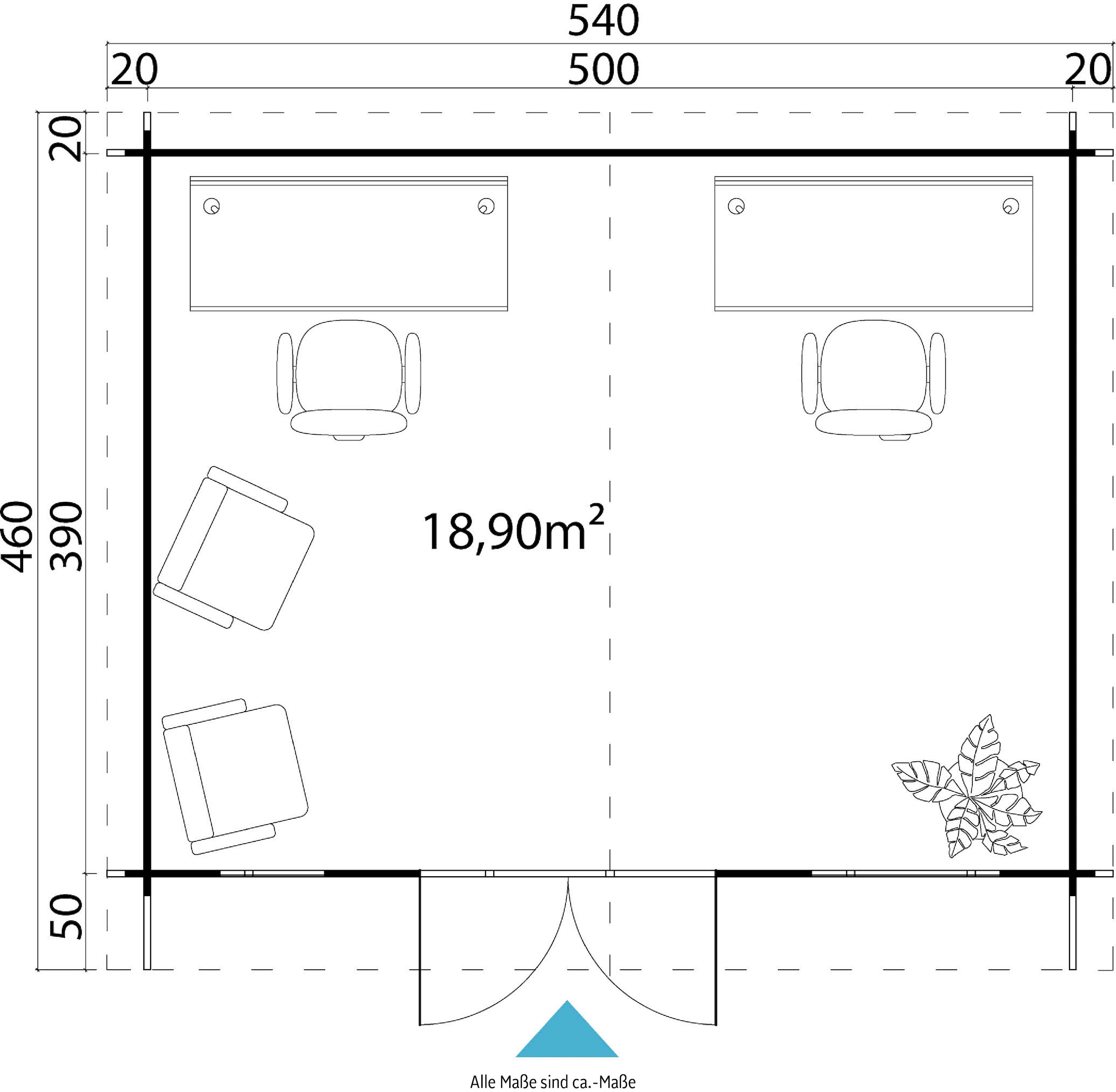 LASITA MAJA Gartenhaus »DORSET«, (Set, inkl. Fussbodenbretter zum verlegen)