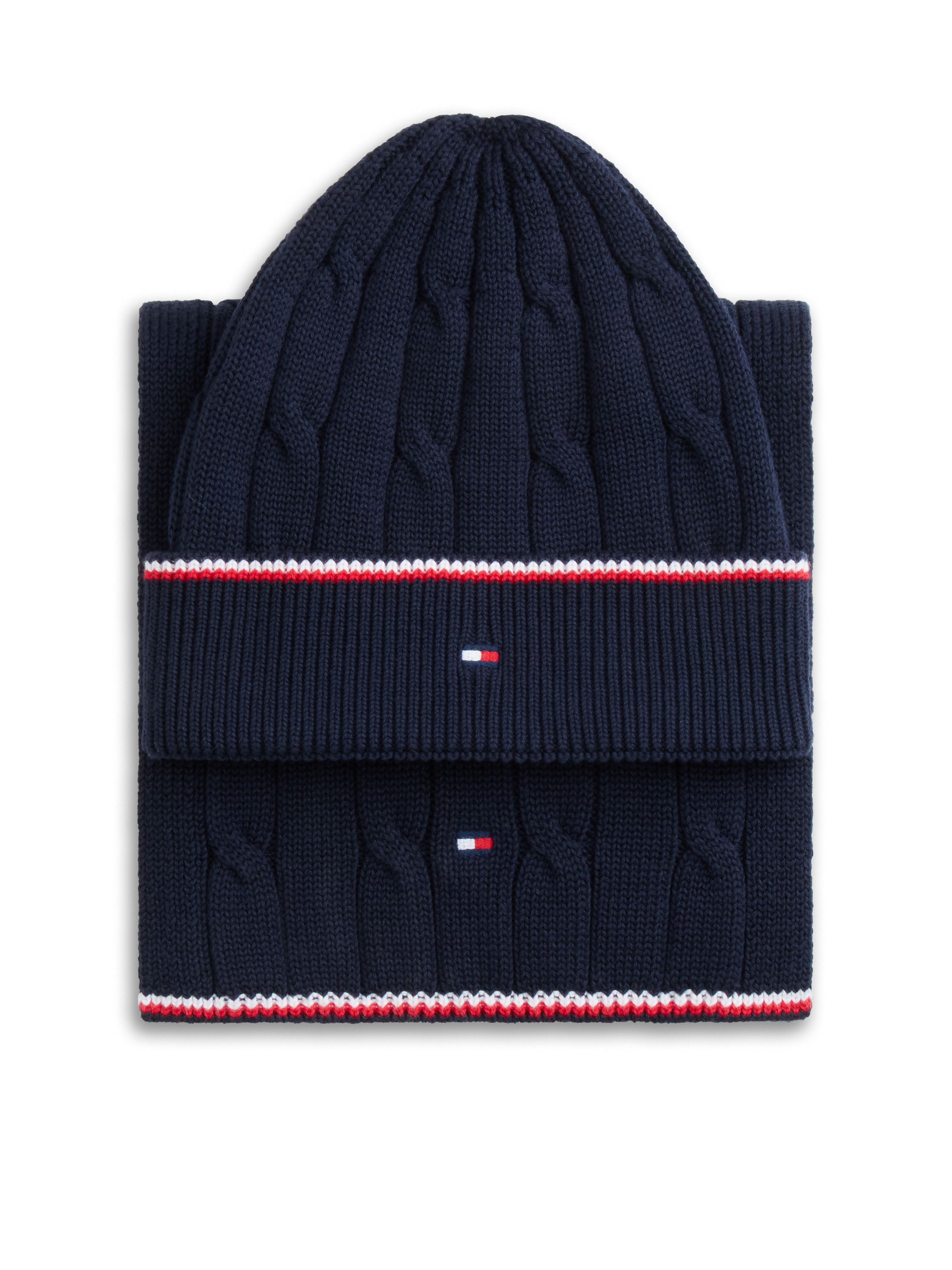 Tommy Hilfiger Beanie »ESSENTIAL BEANIE AND SCARF SET« Mütze mit Schal