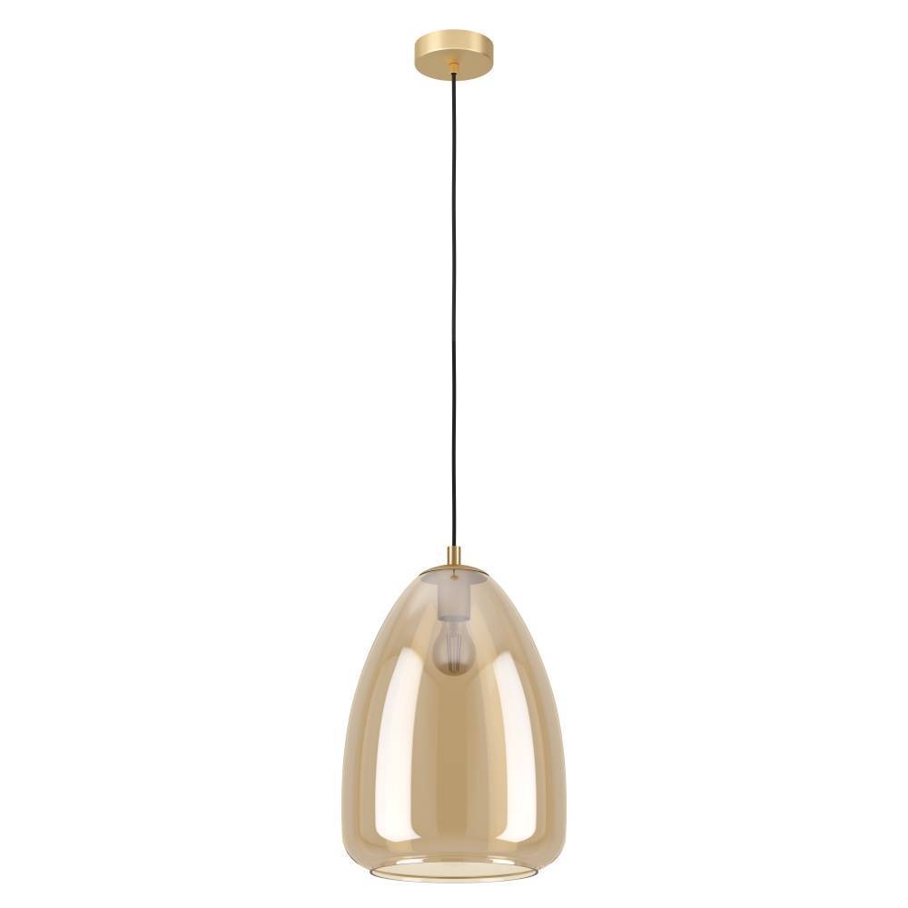 EGLO Hängeleuchte »ALOBRASE Pendellampe, Stahl und Glas, Esstischlampe, E27, IP20, Lampe«, 1 flammig, Leuchtmittel E27 | ohne Leuchtmittel, Elegante Hängelampe für Esszimmer, Küche oder Wohnzimmer