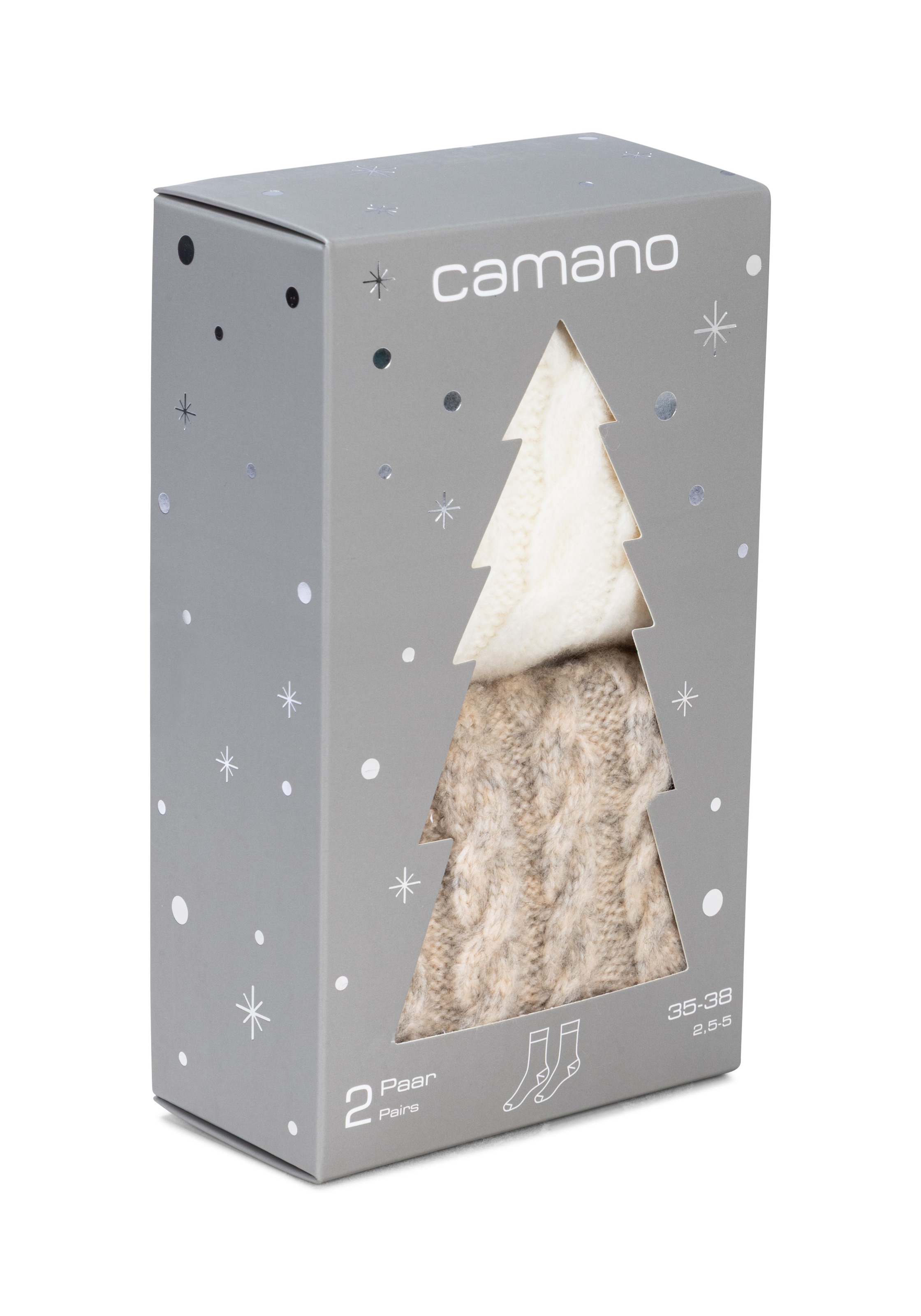 Camano Socken 2 Paar,  mit weichen Zehennähten, wärmende Qualität, langlebig verarbeitet