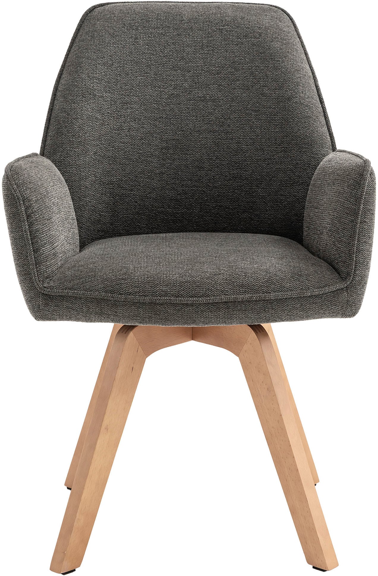 byLIVING Esszimmerstuhl »Tony« (Set) 2 Stk. Webstoff mit Massivholzgestell eichefarbig, 360 Grad drehbar, hoher Sitzkomfort