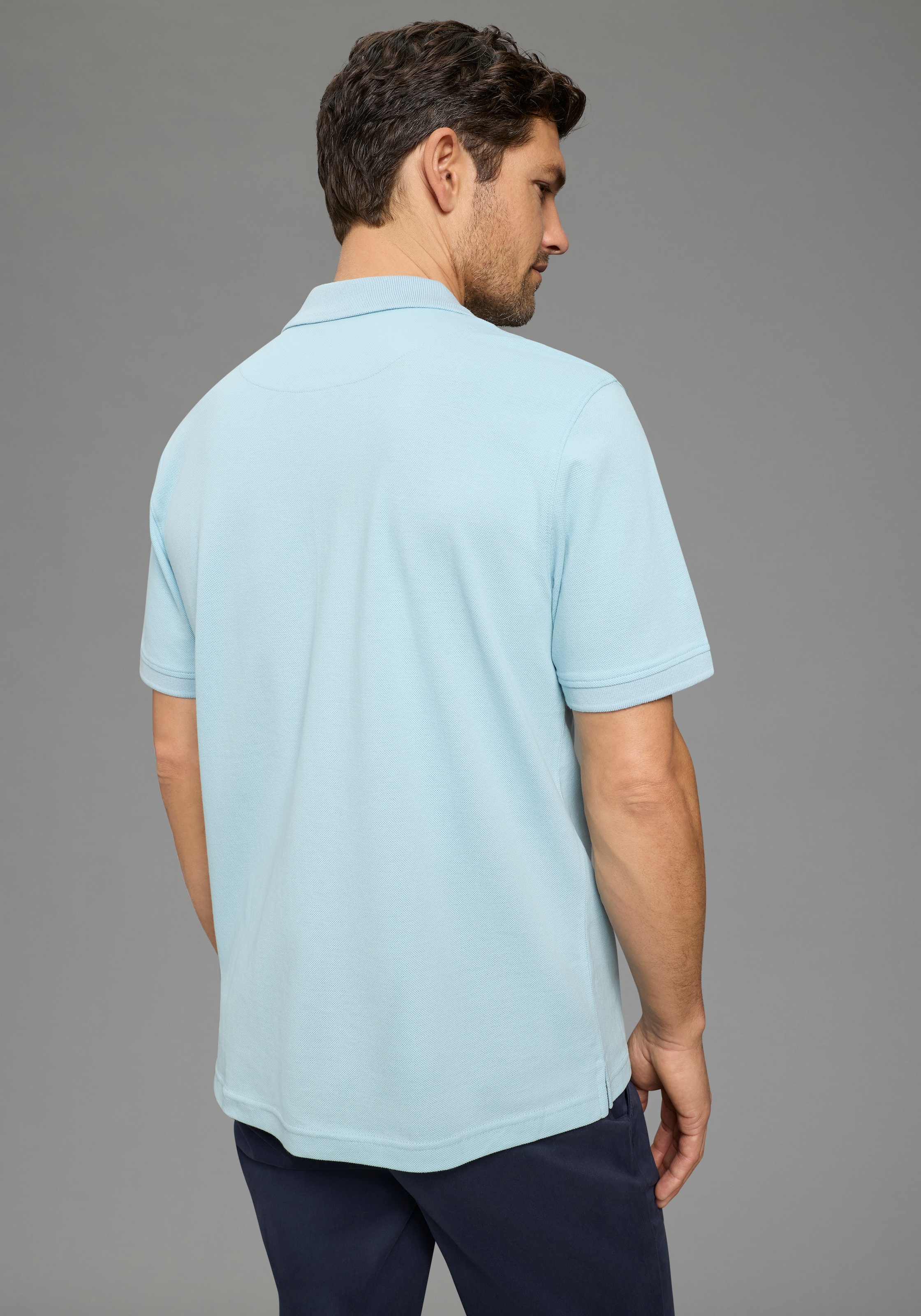 Man's World Poloshirt Kurzarm,  lockere Passform,  unifarben