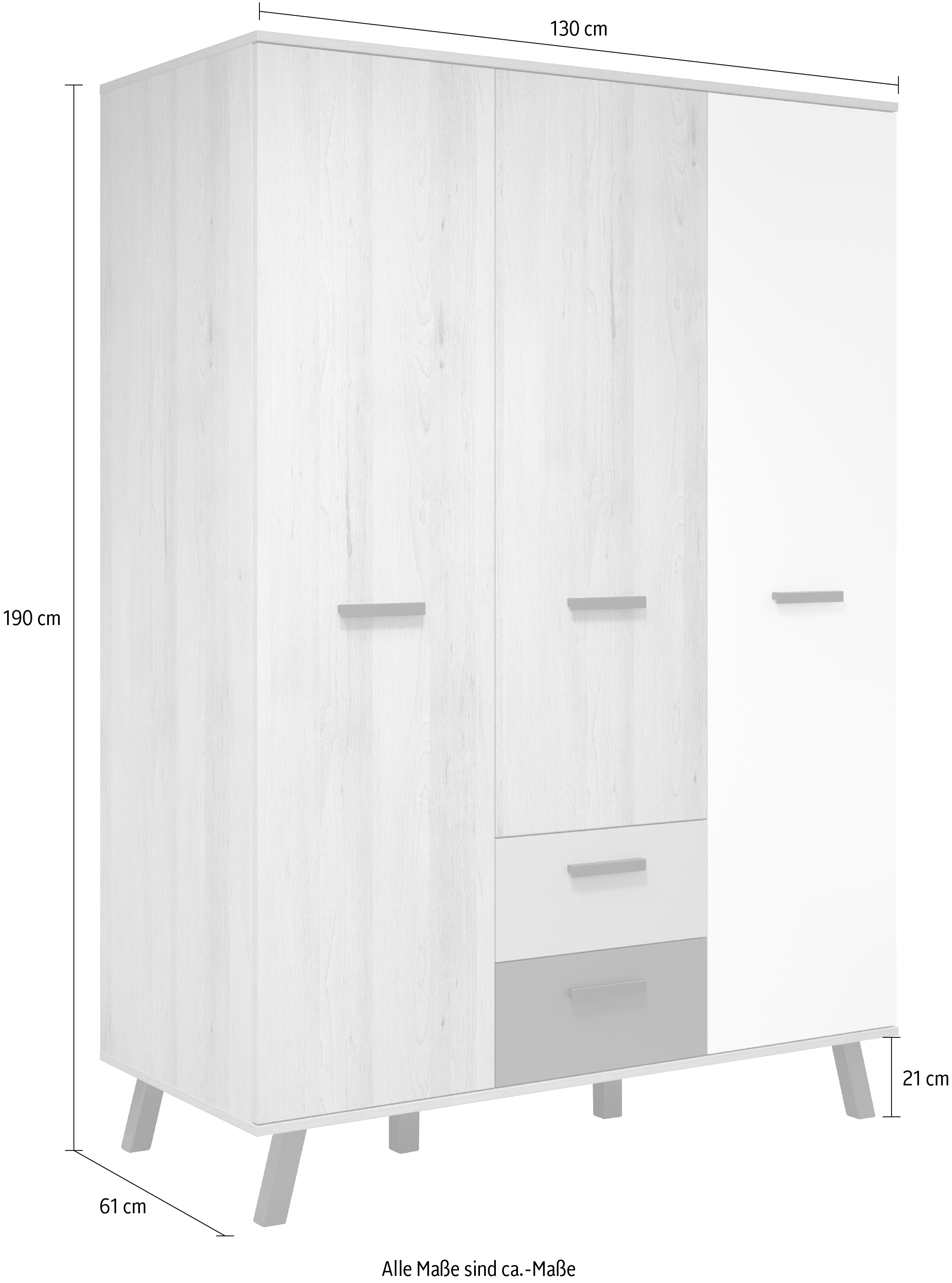 trendteam Kleiderschrank »Mats«, Front teilweise wechselbar - Rosa oder Blau