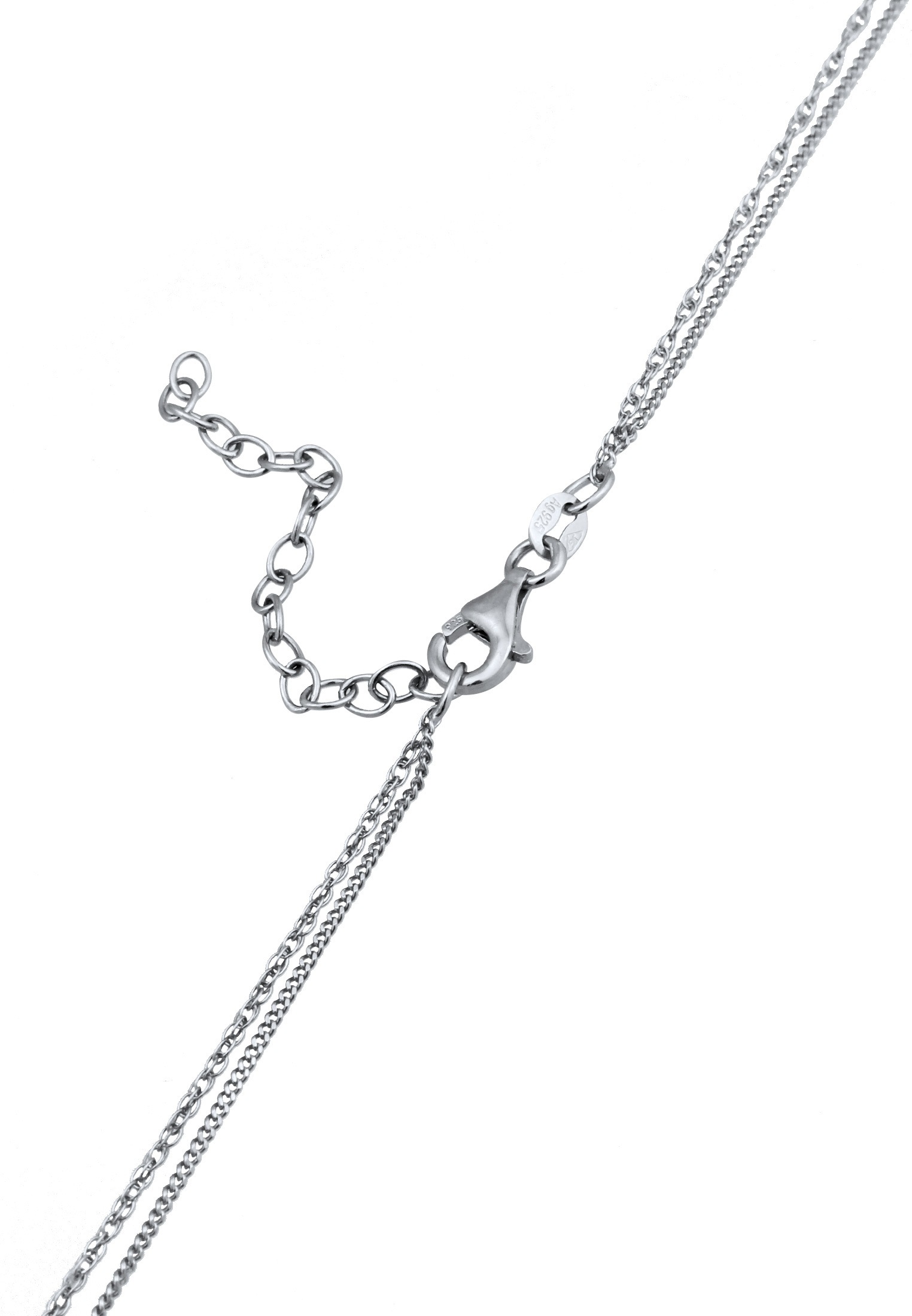 Elli Silberkette »Halskette Layer Solitär Mondstein Weiß 925 Sterling Silber«