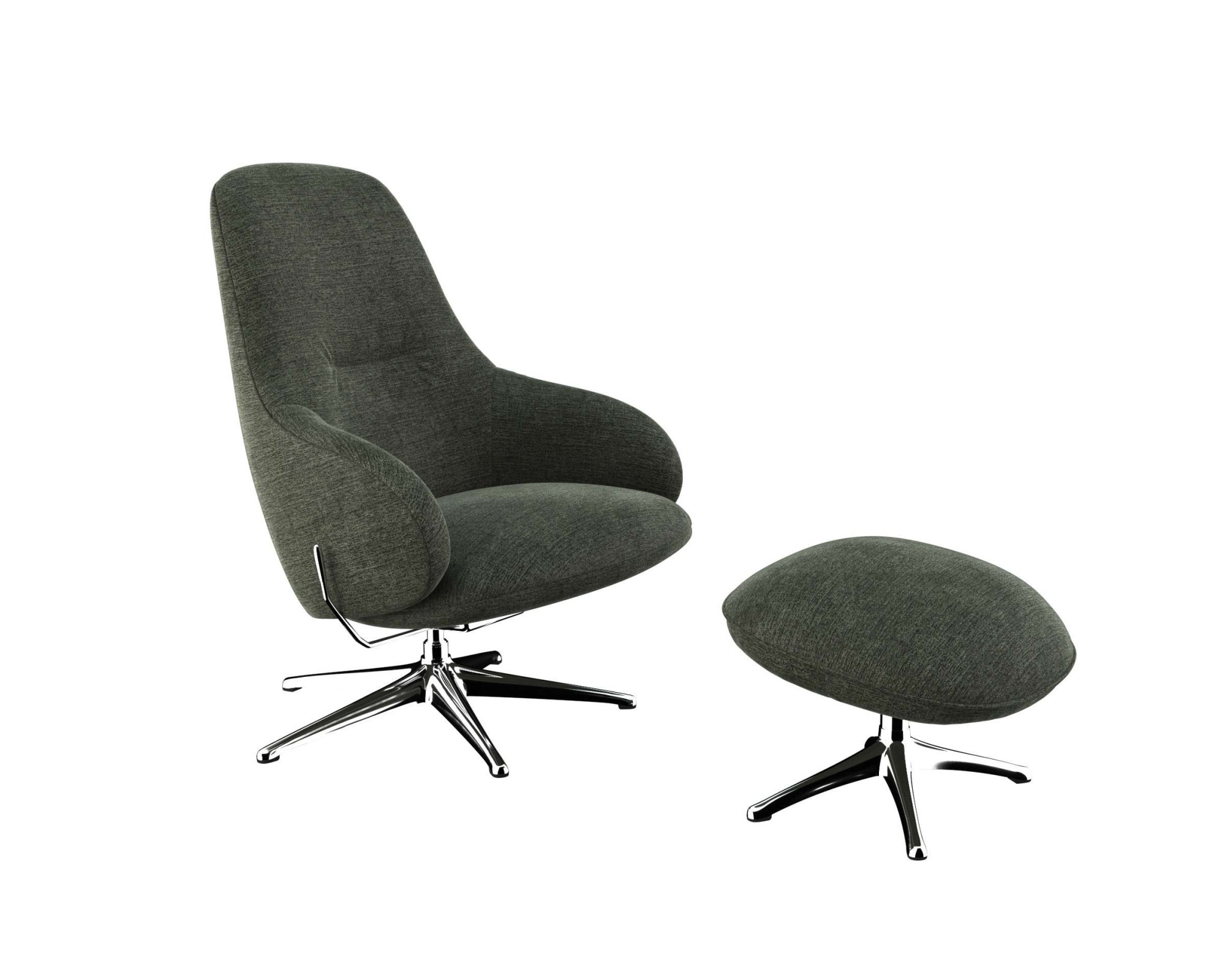 FLEXLUX Drehsessel »Falcone, TV-Loungesessel, Fernsehsessel, Polstersessel,«, Liegefunktion, drehbar, Fuß Alu