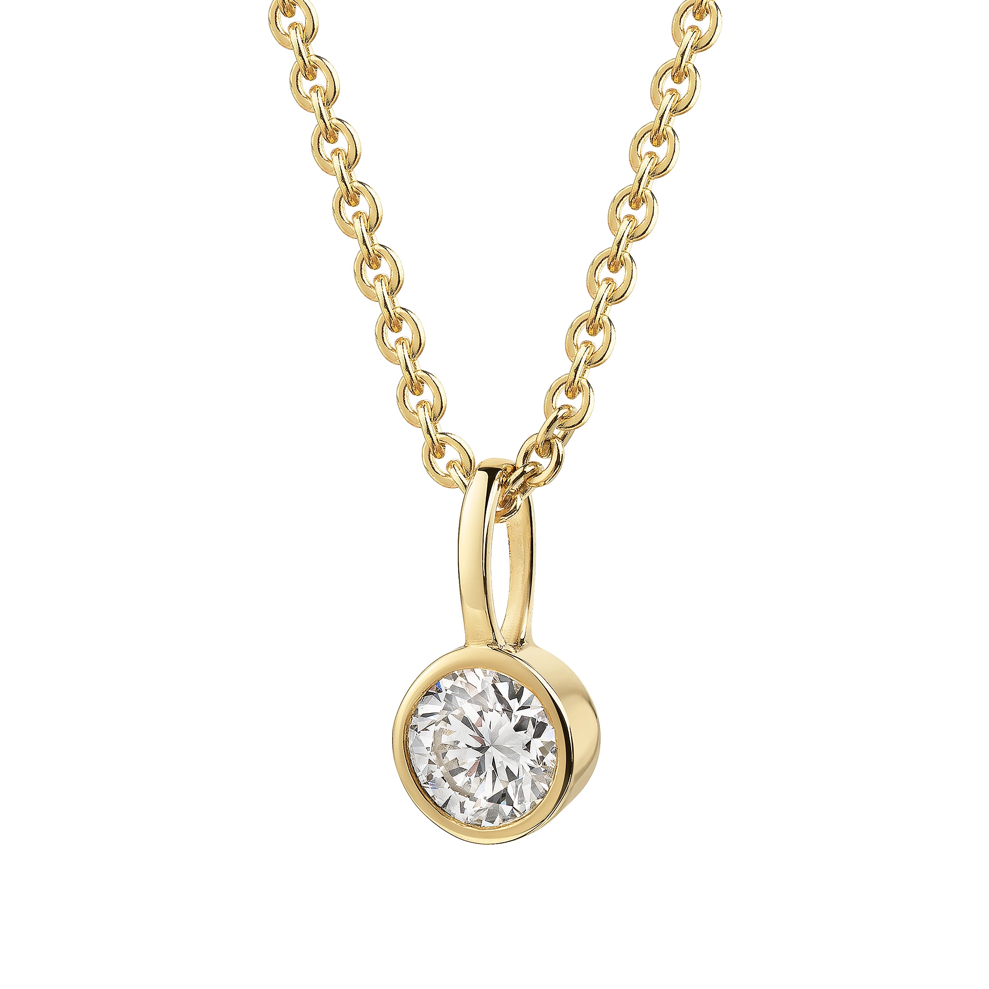 Firetti Kette mit Anhänger »Schmuck Geschenk Silber 925 Halskette Anhänger Solitär Lab Grown« mit Brillant
