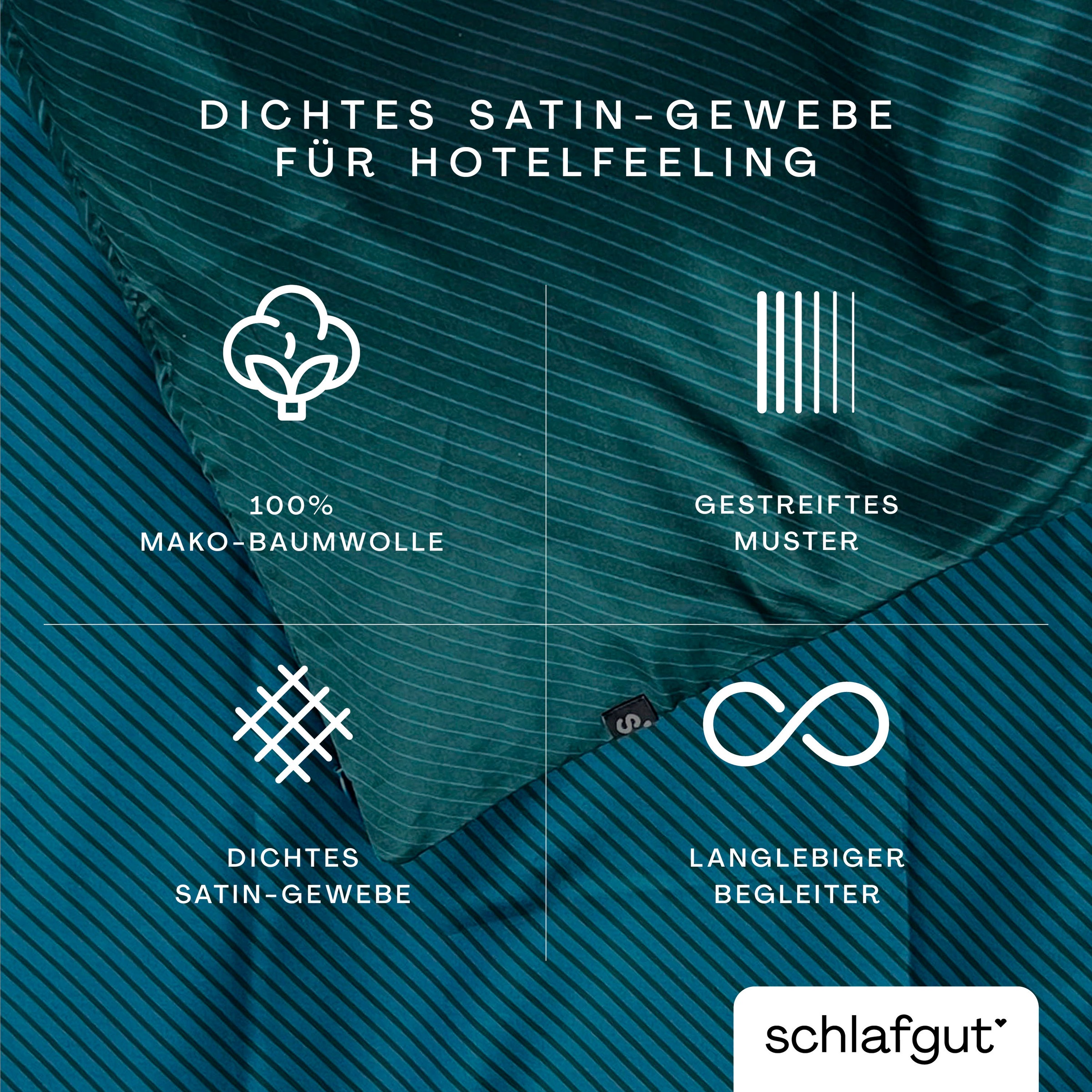 Schlafgut Bettbezug »Woven Satin Fade mit feinen Streifen« mit Farbverlauf, Mix & Match: passender Kissenbezug erhältlich