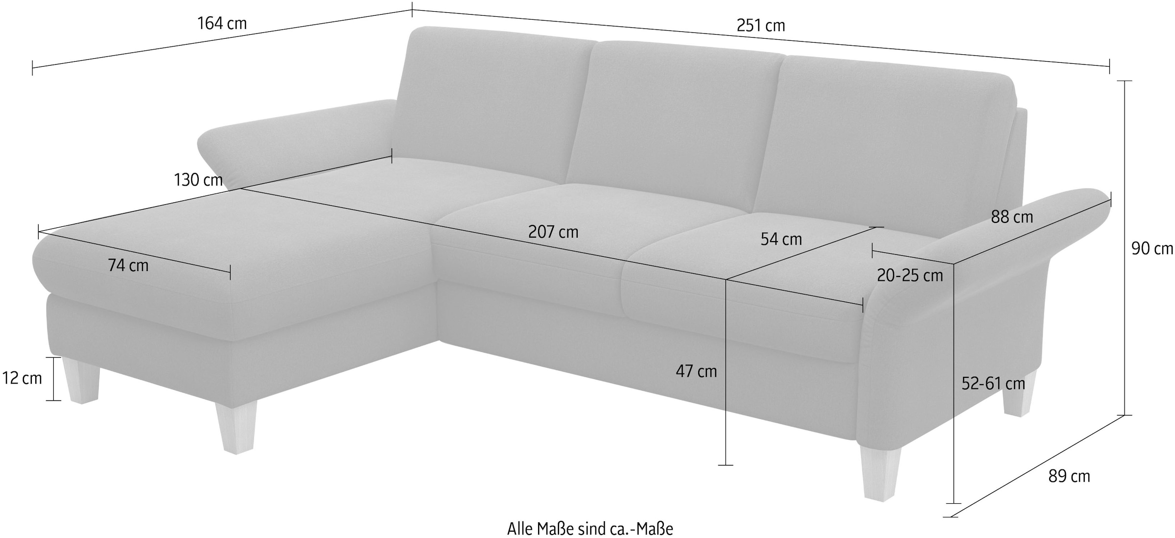 Home affaire Ecksofa »Rochelle, L-Form«, wahlweise mit Armteilverstellung, Bettfunktion und Bettkasten