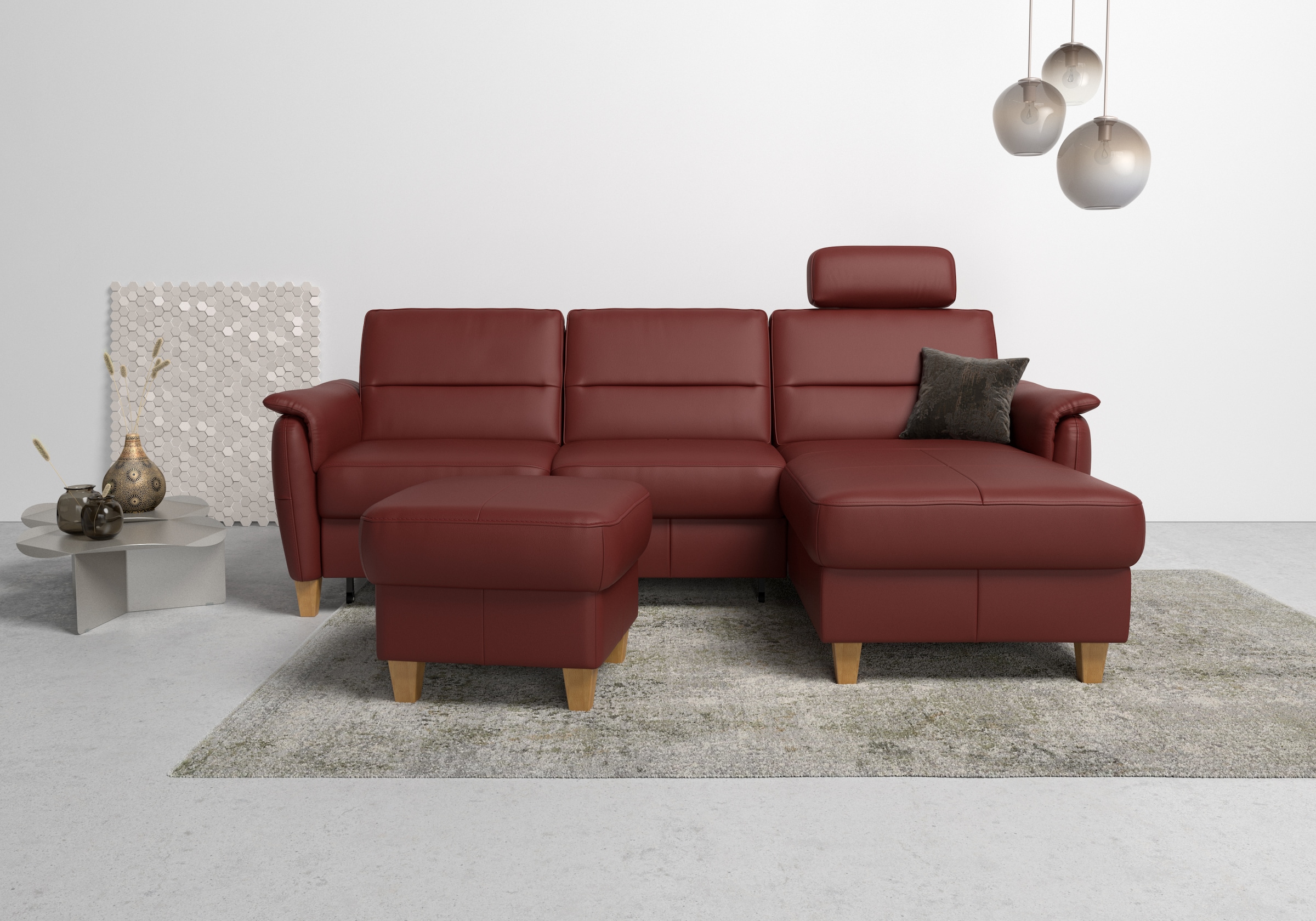Home affaire Ecksofa »Palmera L-Form, B: 244 cm - OTTO. Verlässliche Qualität.« optional Bettfunktion & Bettkasten, Federkern
