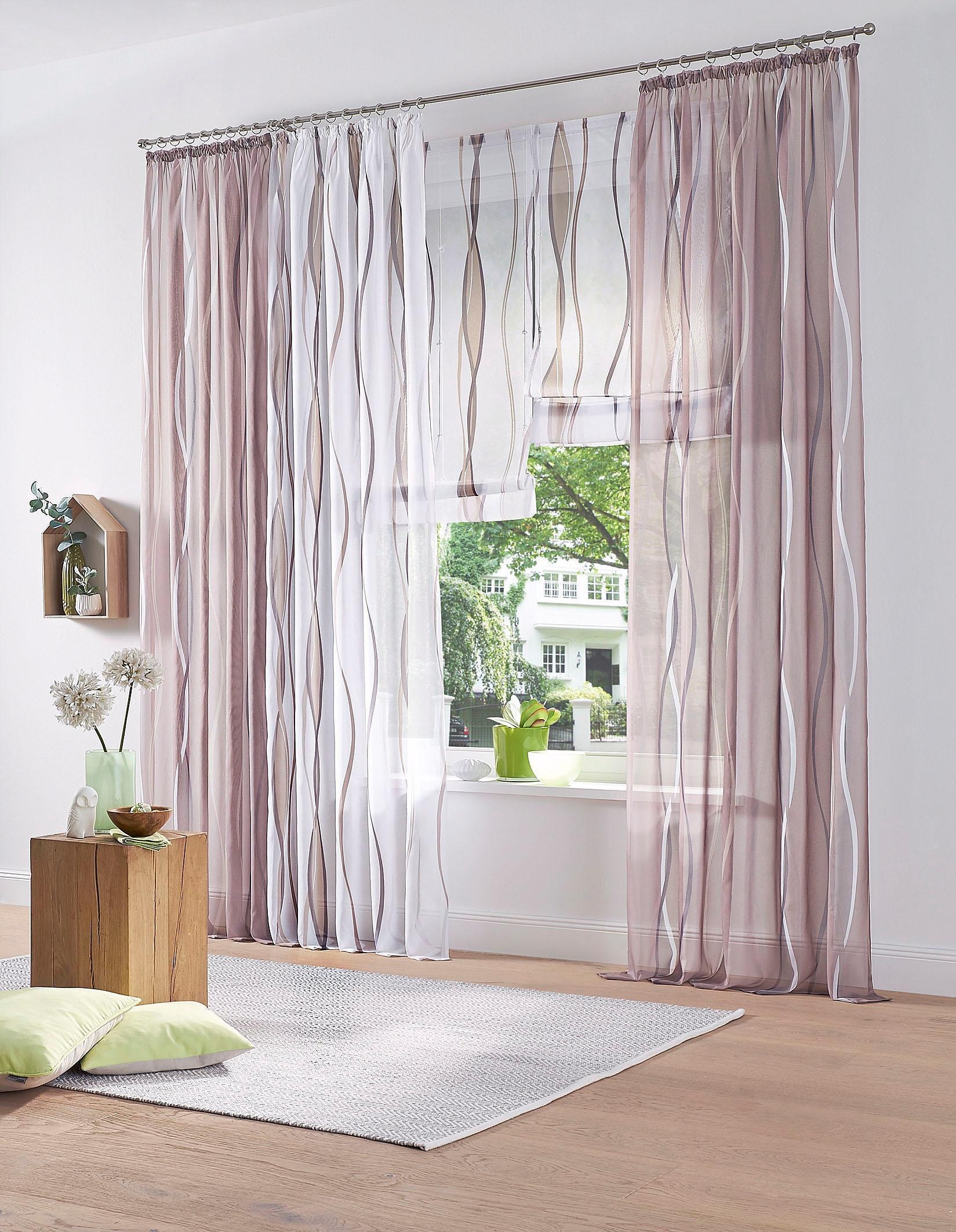 my home Gardine »Dimona«, (2 St.), 2er-Set, Bestseller, Polyester, Wellen