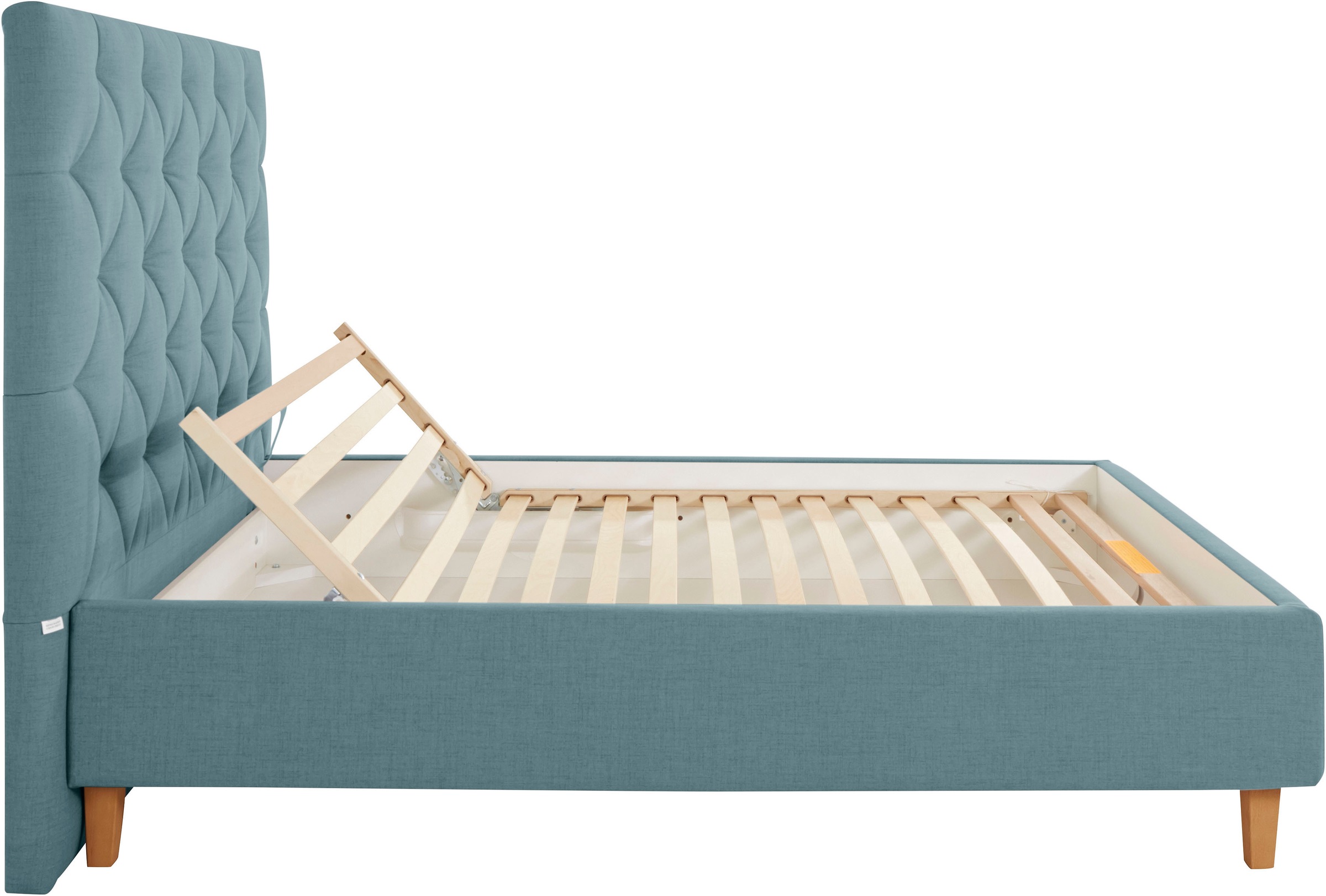 Home affaire Polsterbett »Sunley 140«, Kreuzsteppung, Kopfteilhöhe 142 cm, ohne oder mit Matratze/Lattenrost